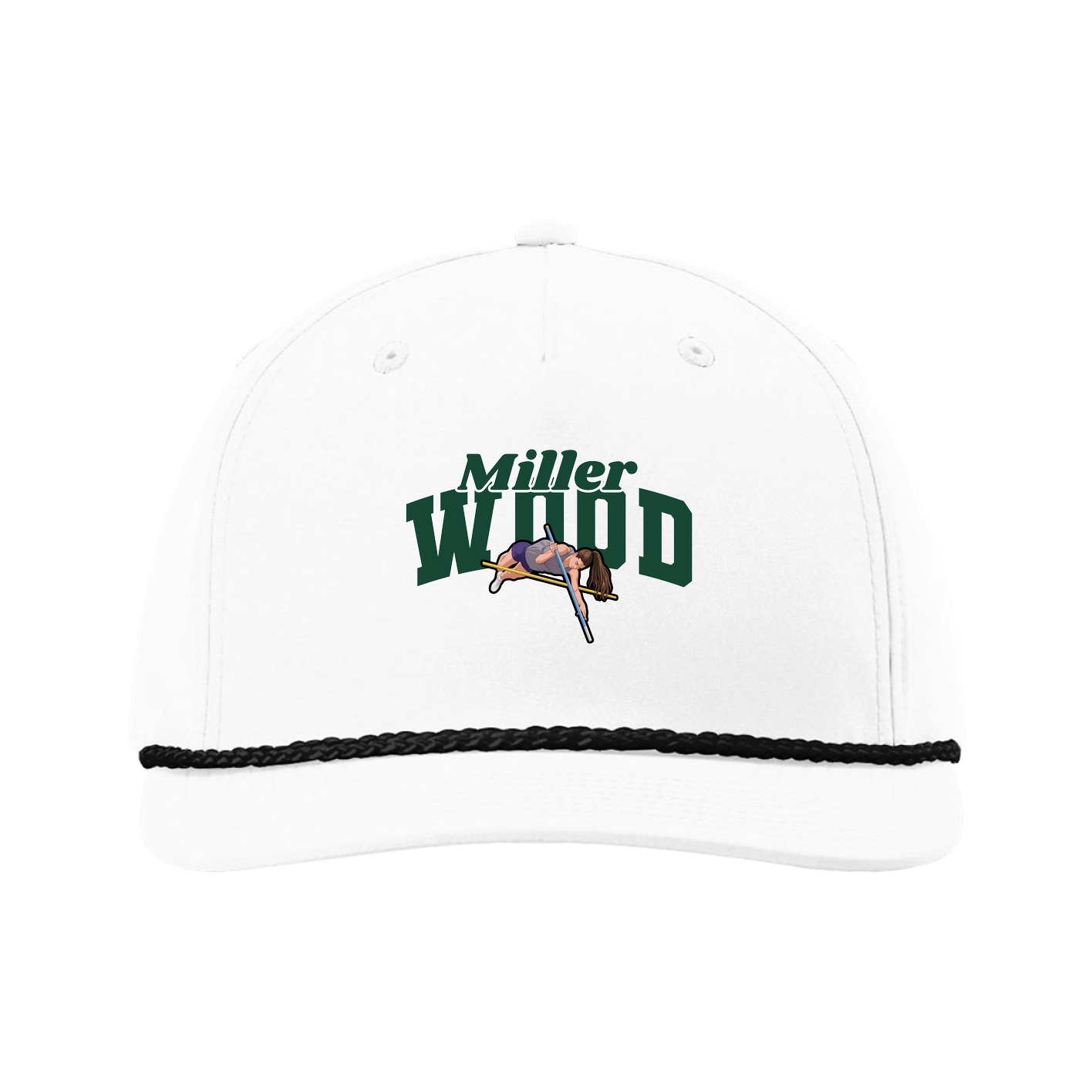 Five-Panel Classic Rope Cap — Signature Arch in White