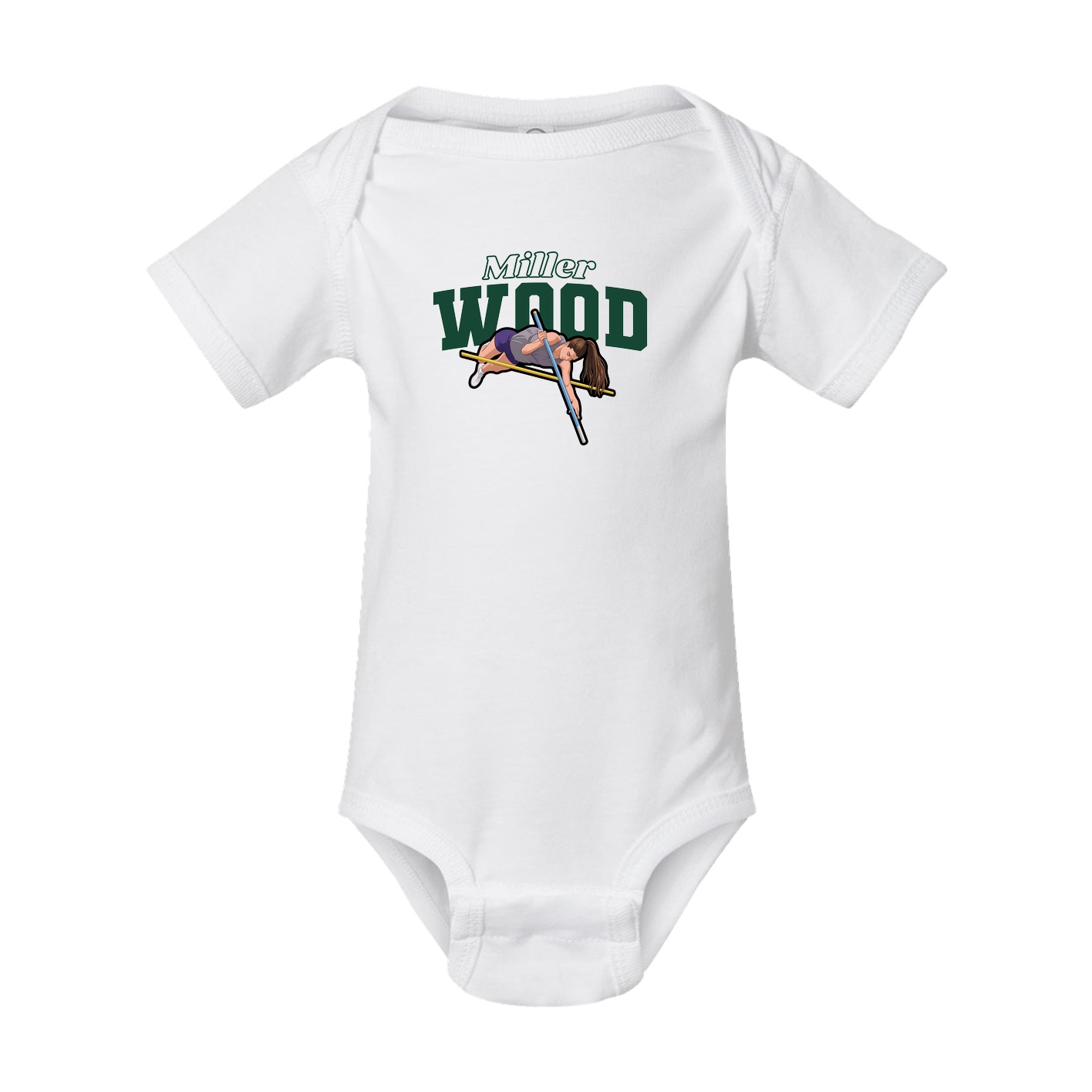 Baby Onesie — Name Arch in White