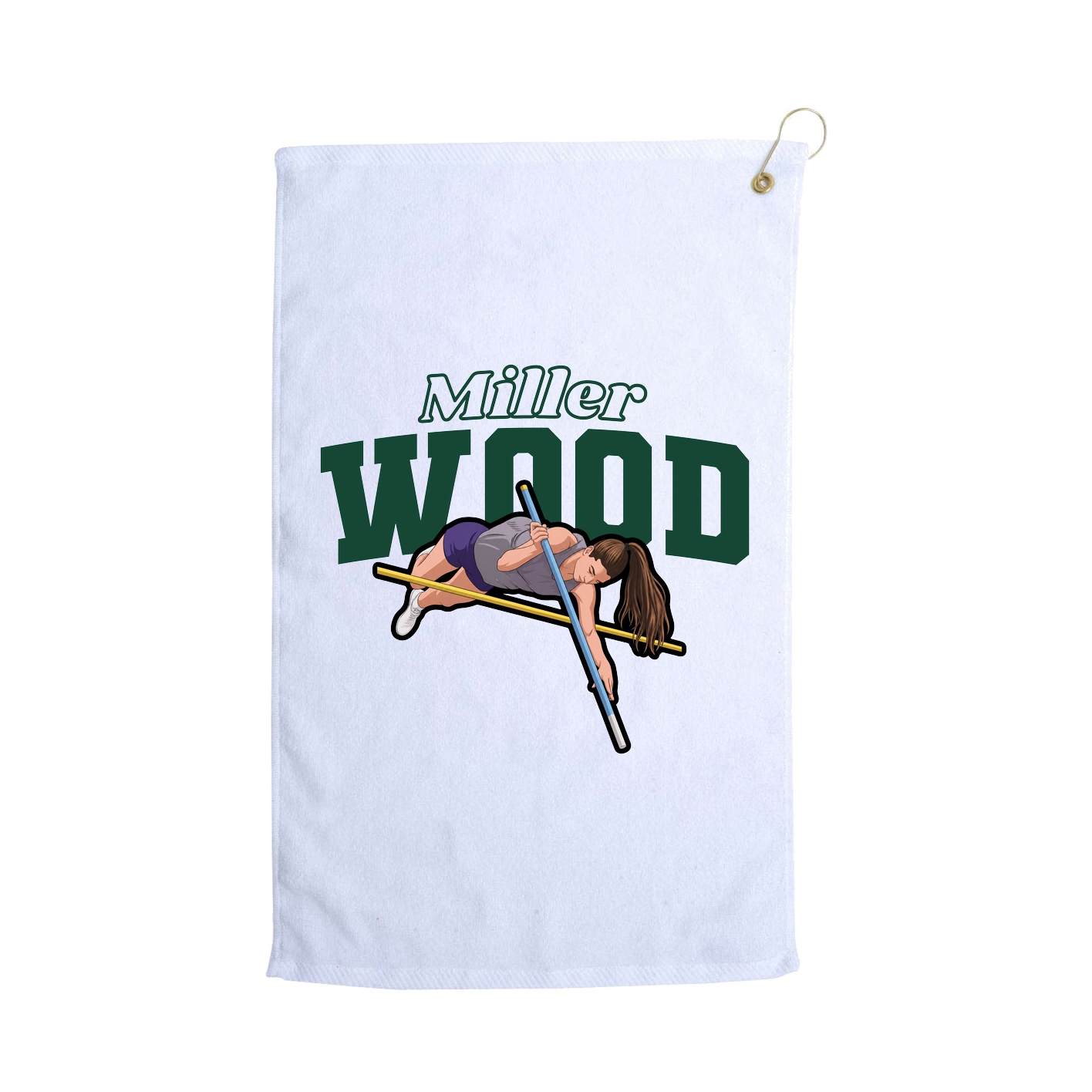 Golf Towel — Name Arch in White