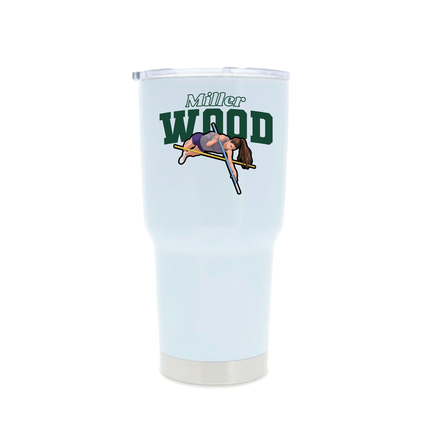 30oz Stainless Steel Tumbler — Name Arch in White