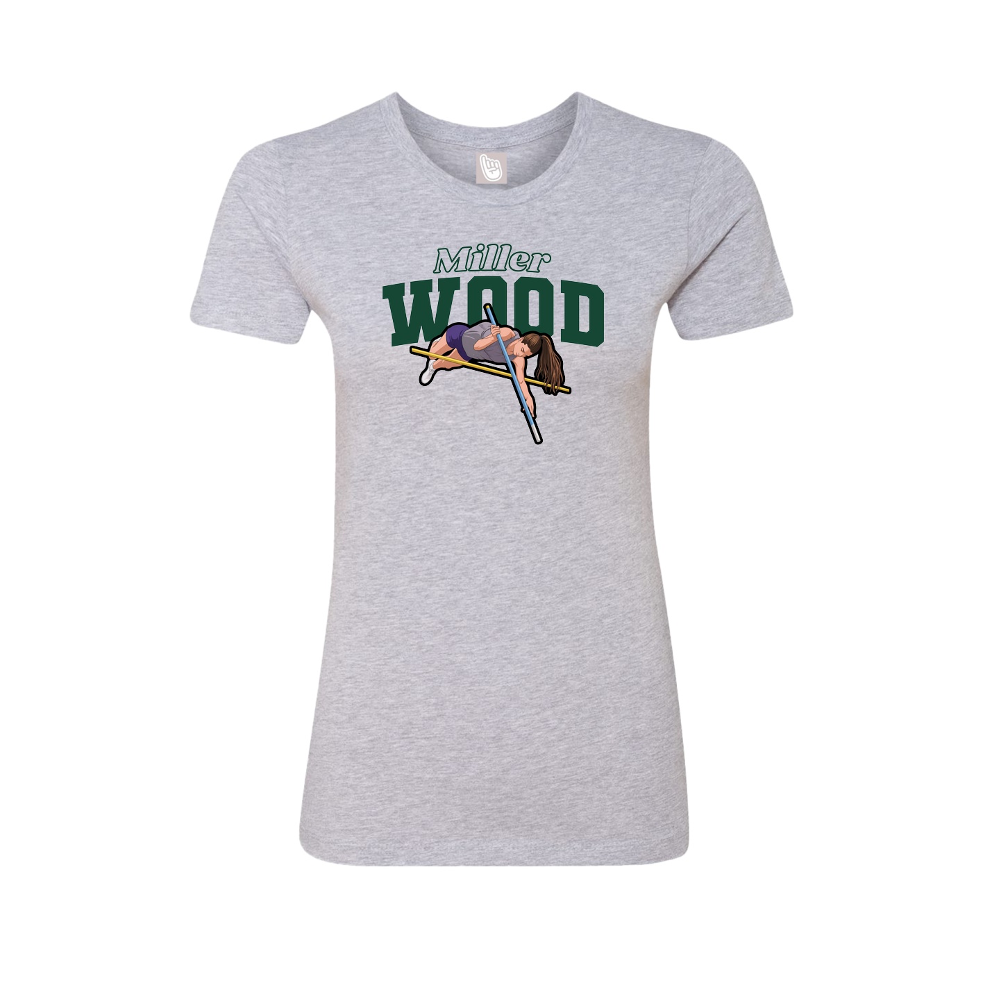 Fitted Women's Tee — Name Arch in Grey