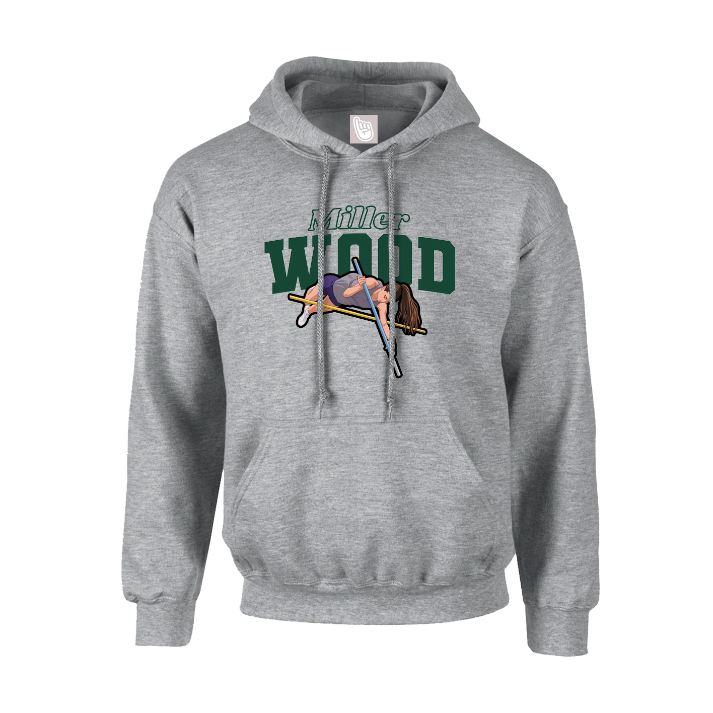 Hoodie — Name Arch in Grey