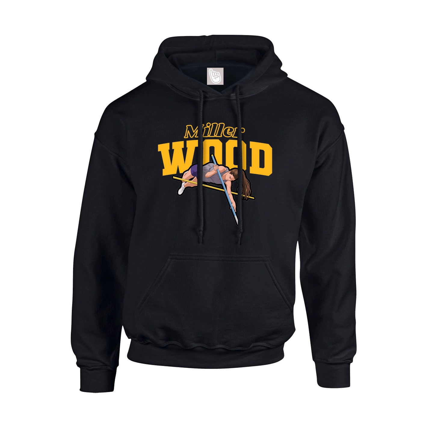 Youth Hoodie — Name Arch in Black