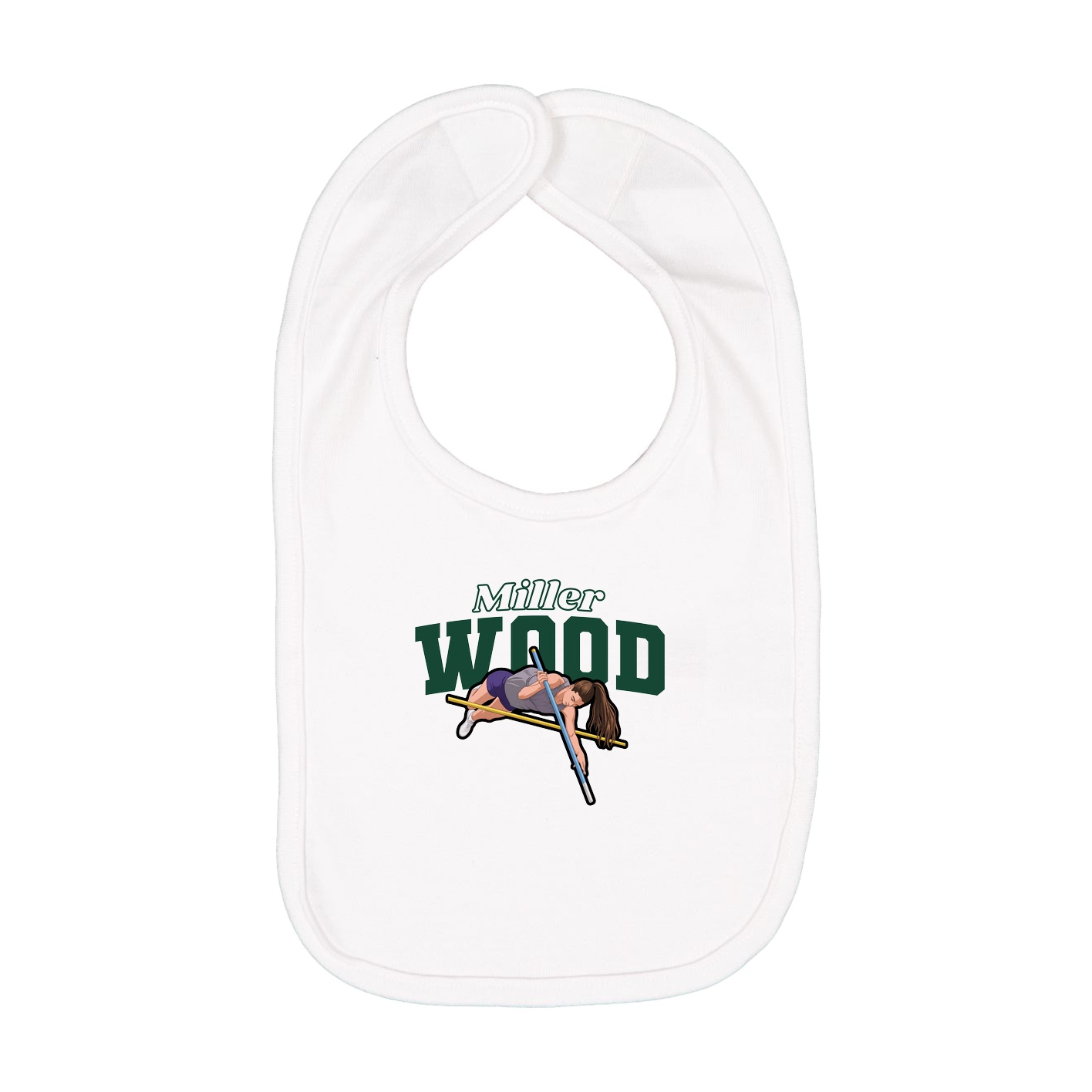 Infant Bib — Name Arch in White