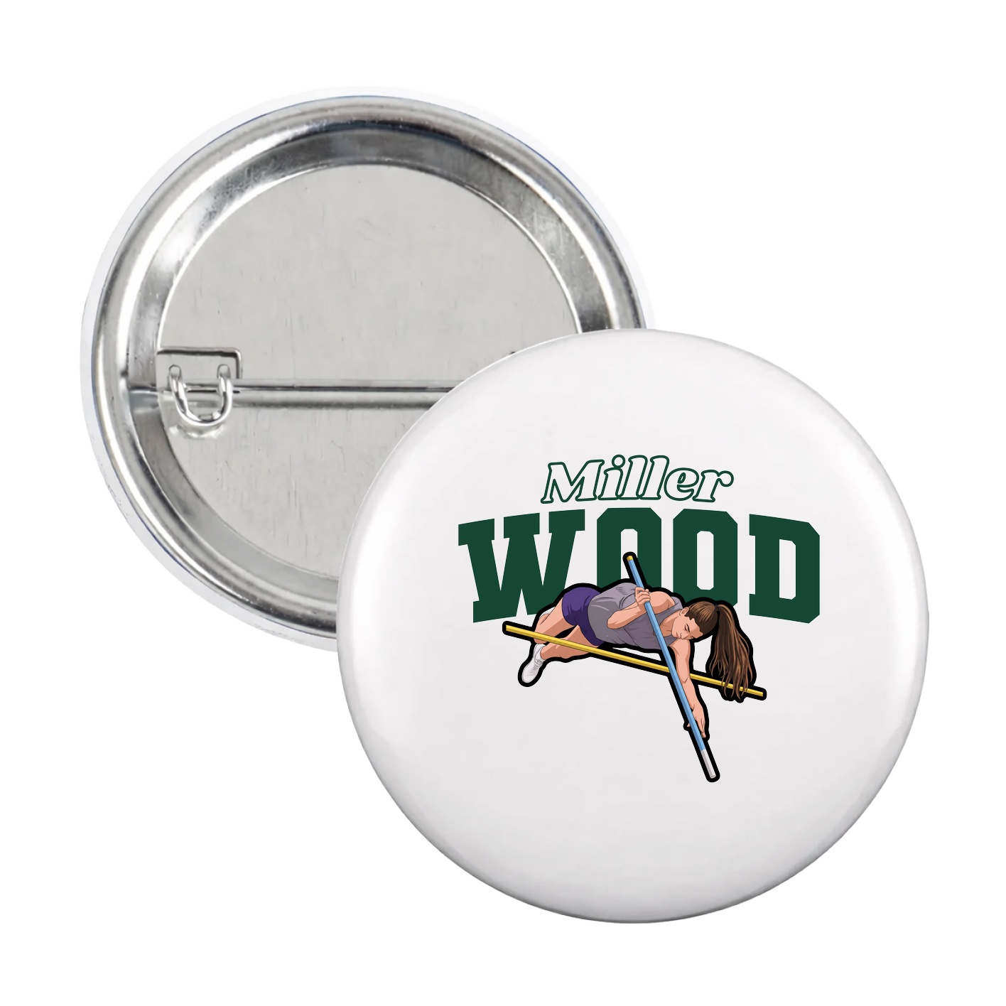 Game Day Button — Name Arch in White