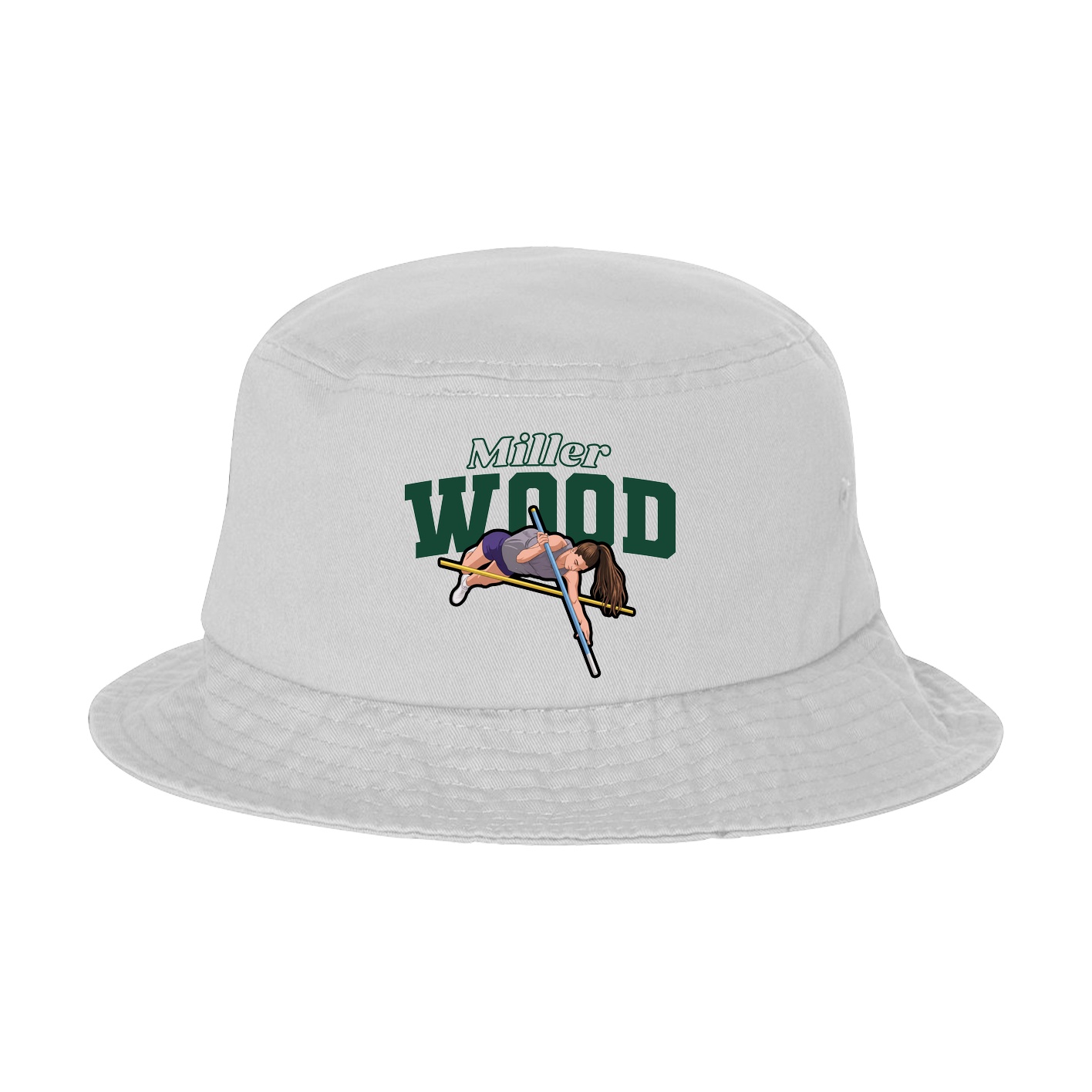 Bucket Cap — Name Arch in White