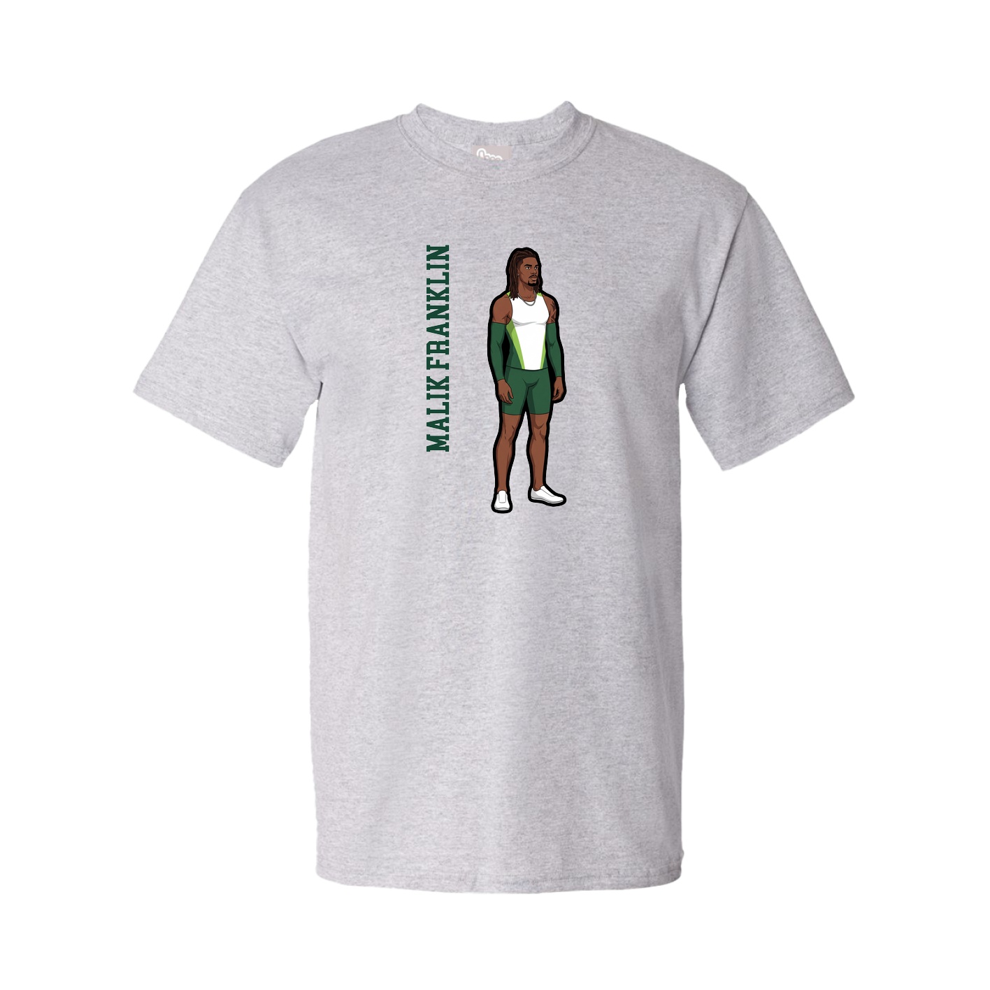Youth Tee — Name Vertical in Grey