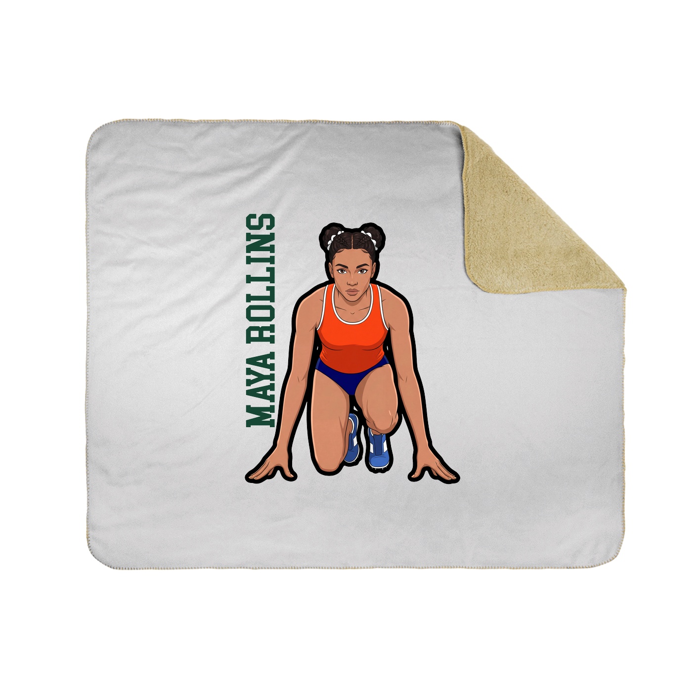 Throw Blanket — Name Vertical in White