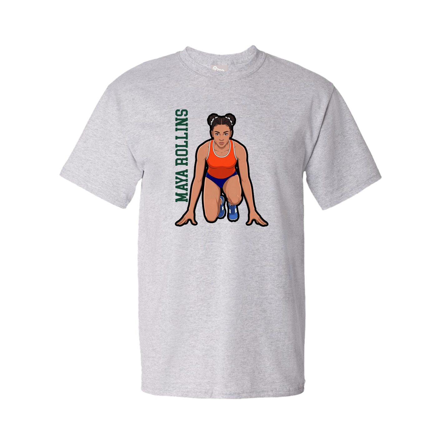 Youth Tee — Name Vertical in Grey