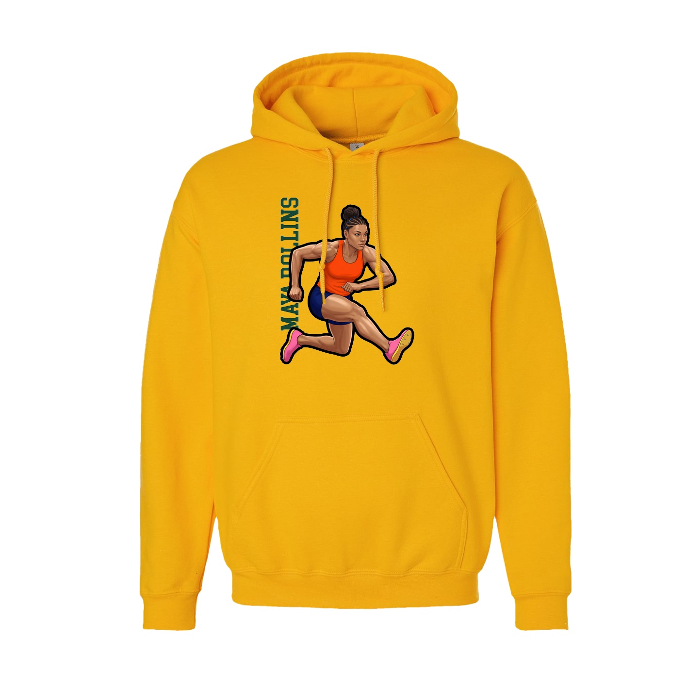 Youth Hoodie — Name Vertical in Gold
