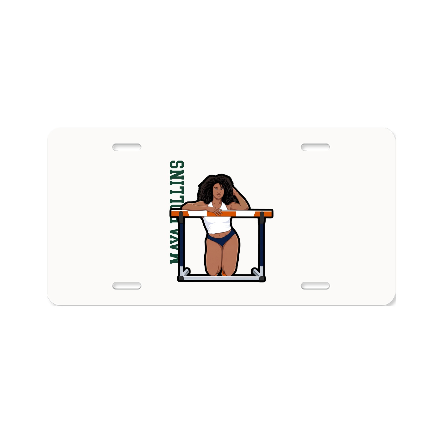 License Plate — Name Vertical in Classic