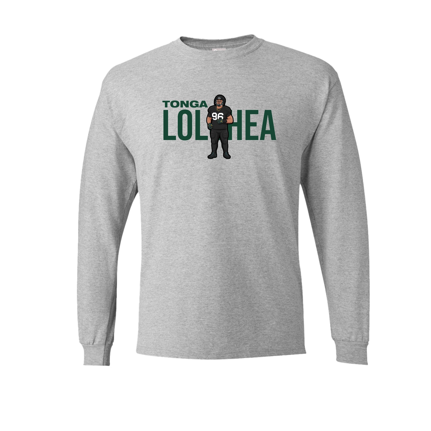 Long Sleeve Tee — Player Name in Grey