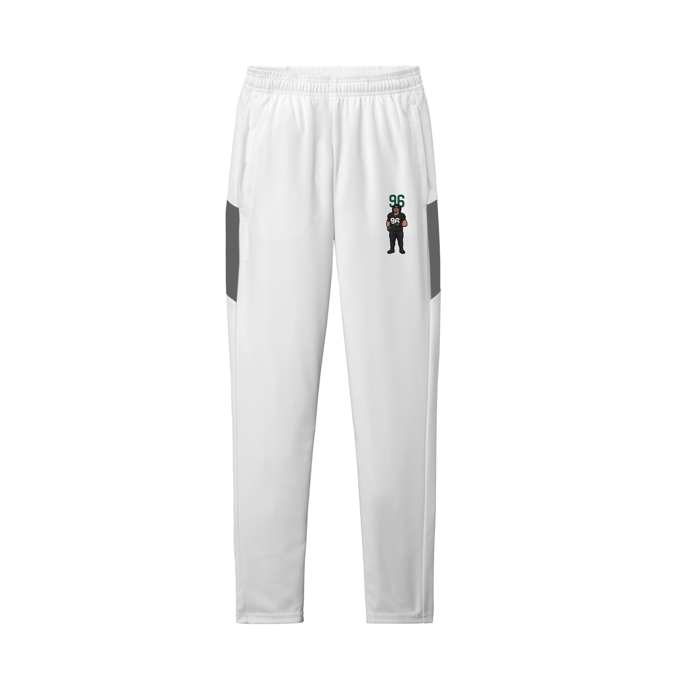 Team Travel Pant — Number Top in White/Grey