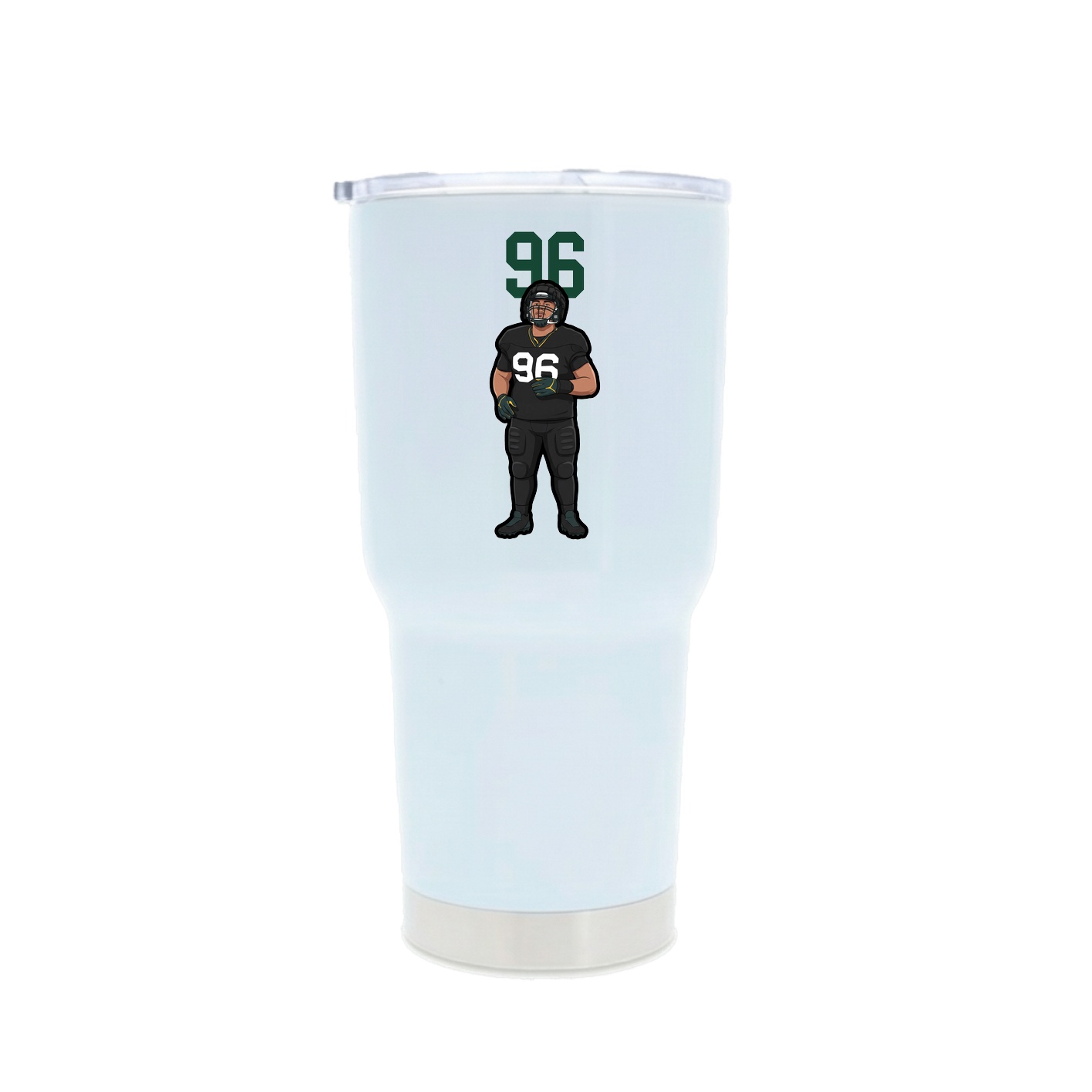 30oz Stainless Steel Tumbler — Number Top in White