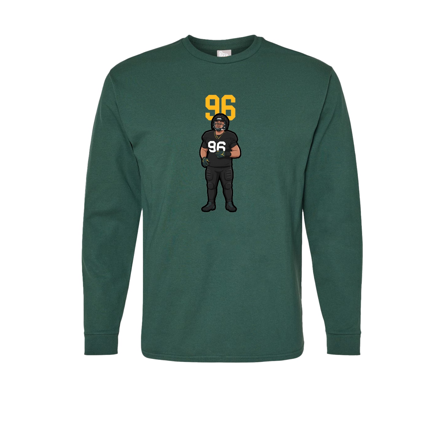 Long Sleeve Tee — Number Top in Green