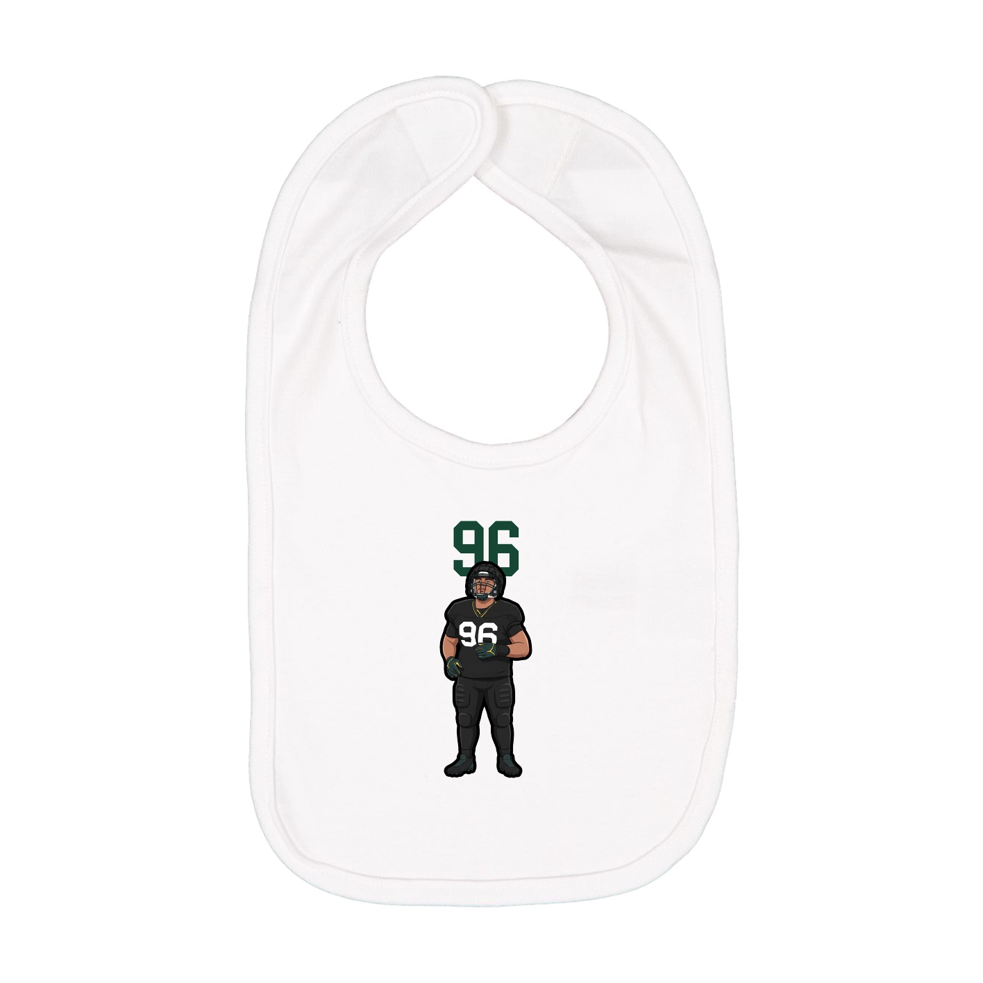 Infant Bib — Number Top in White