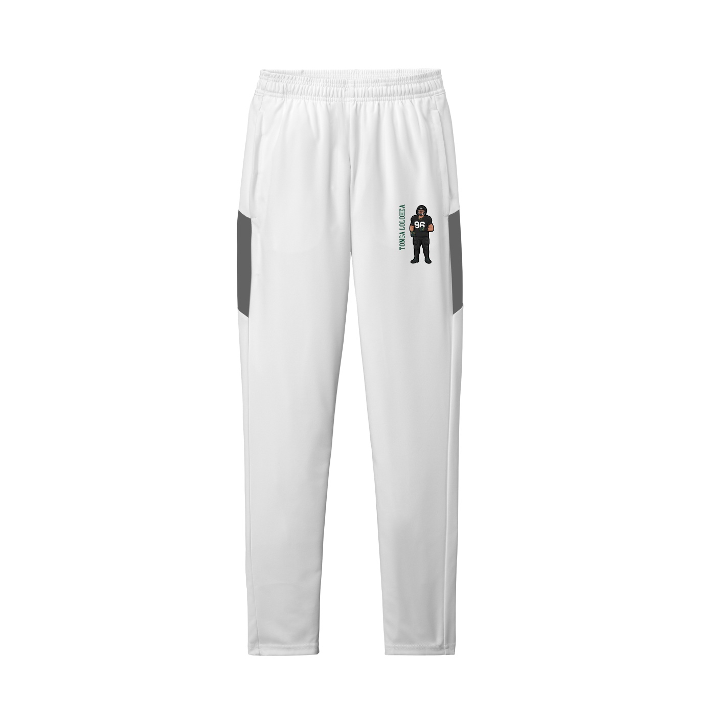 Team Travel Pant — Name Vertical in White/Grey