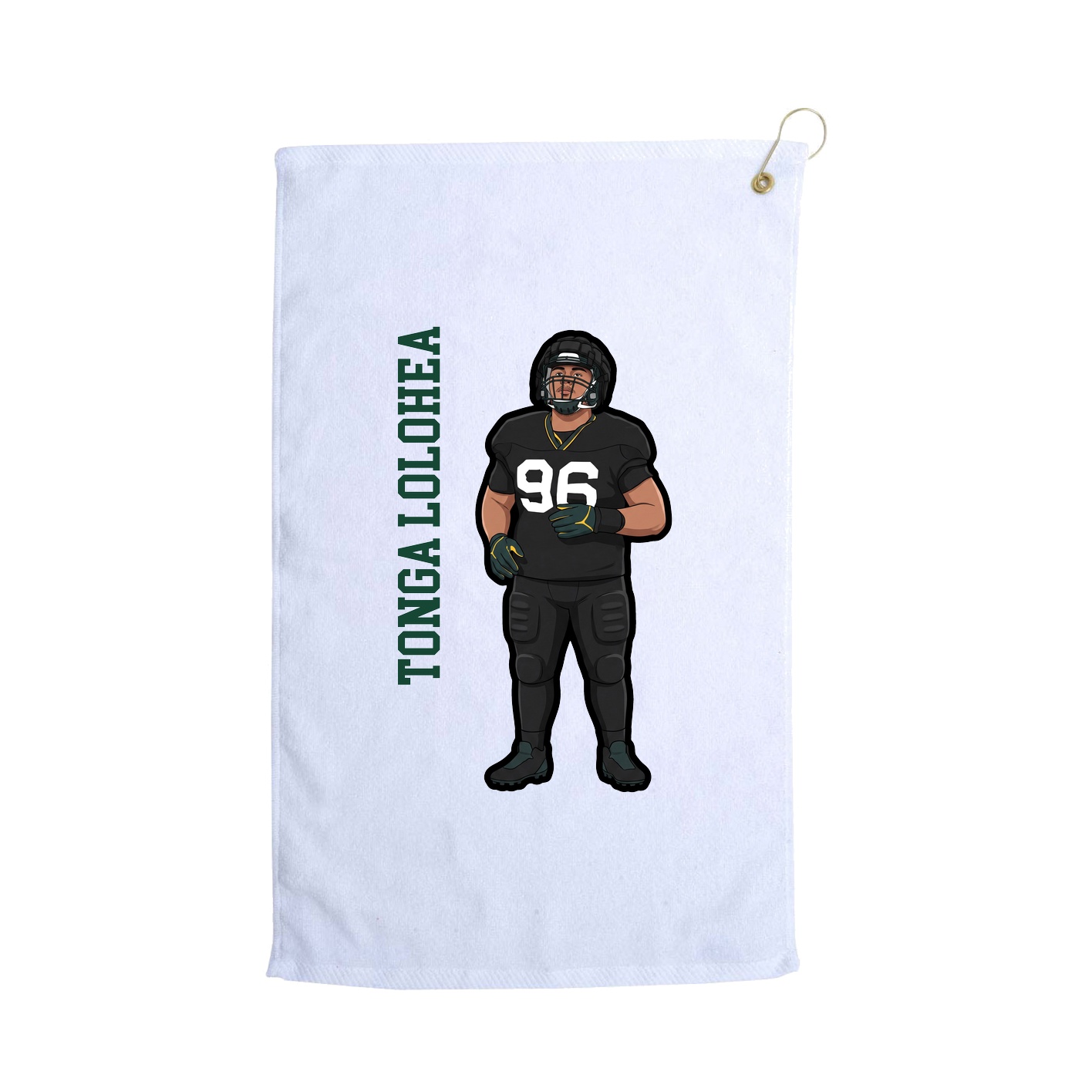 Golf Towel — Name Vertical in White