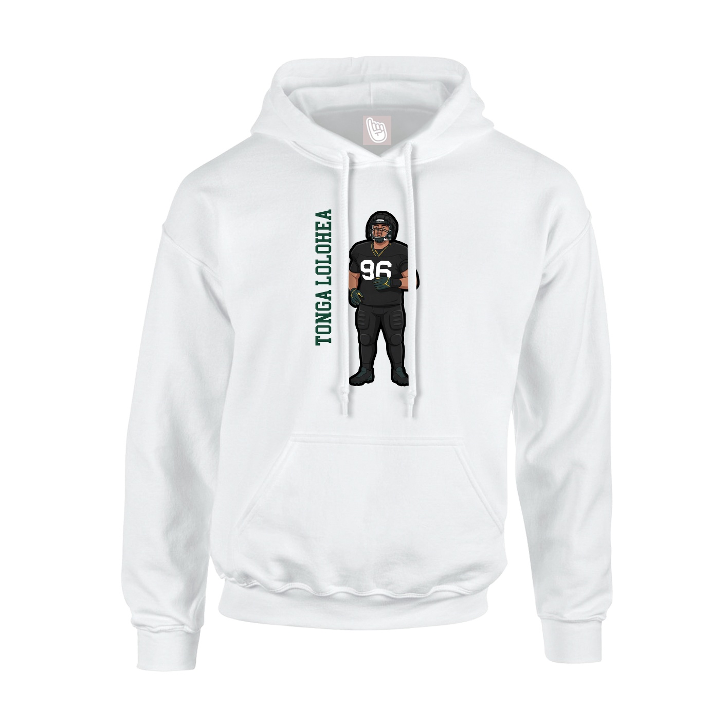 Hoodie — Name Vertical in White
