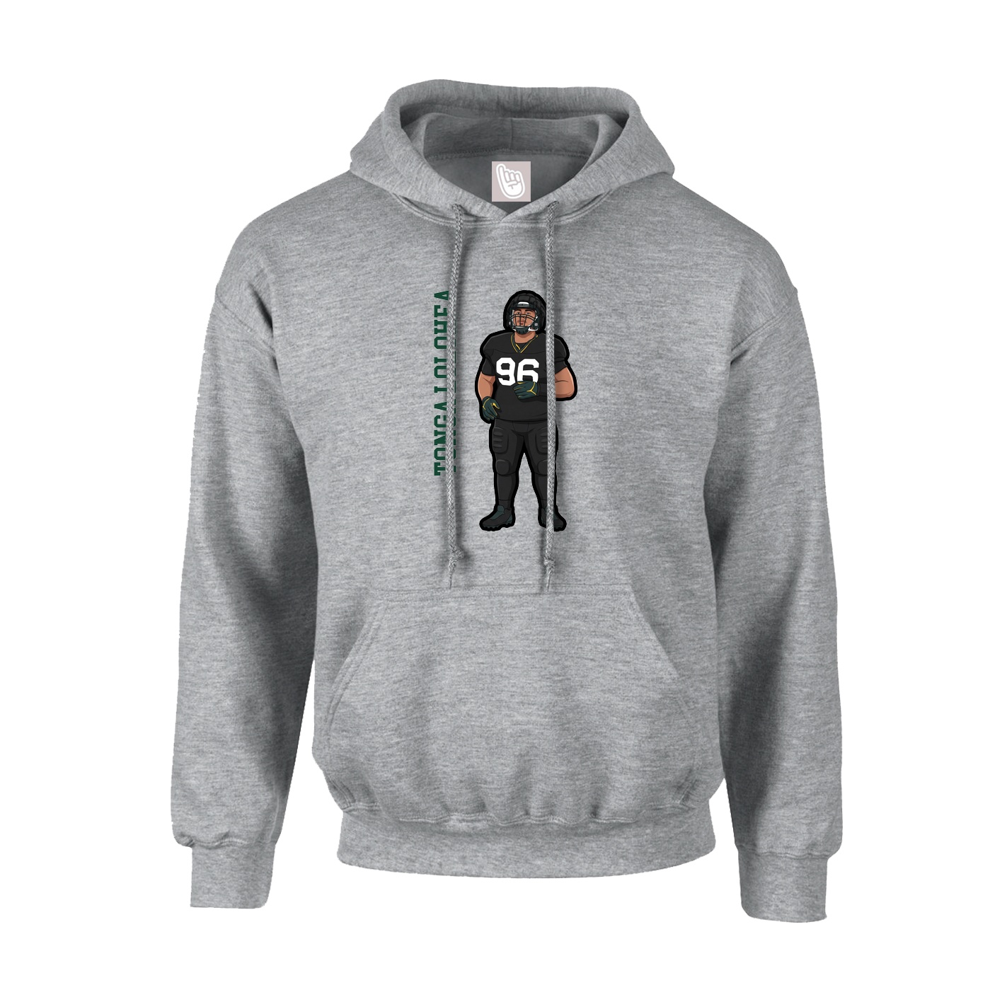 Youth Hoodie — Name Vertical in Grey