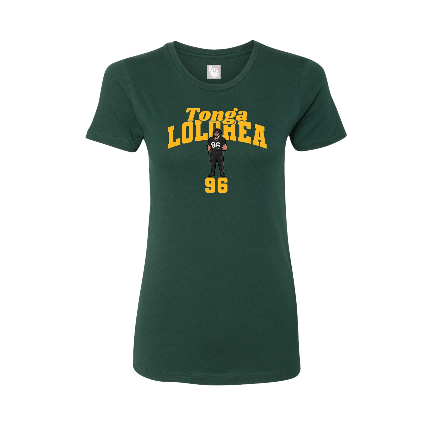 Fitted Women's Tee — Signature Arch in Green