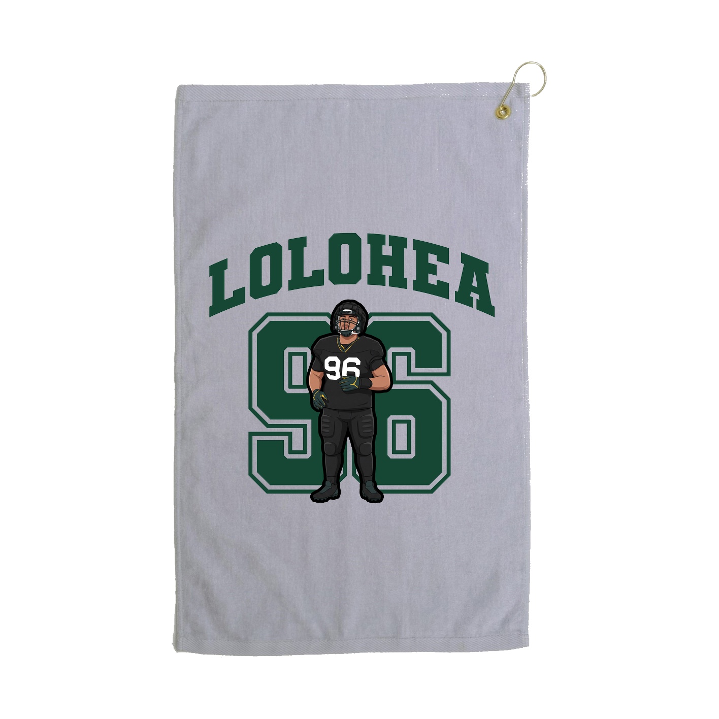 Golf Towel — Number in Grey