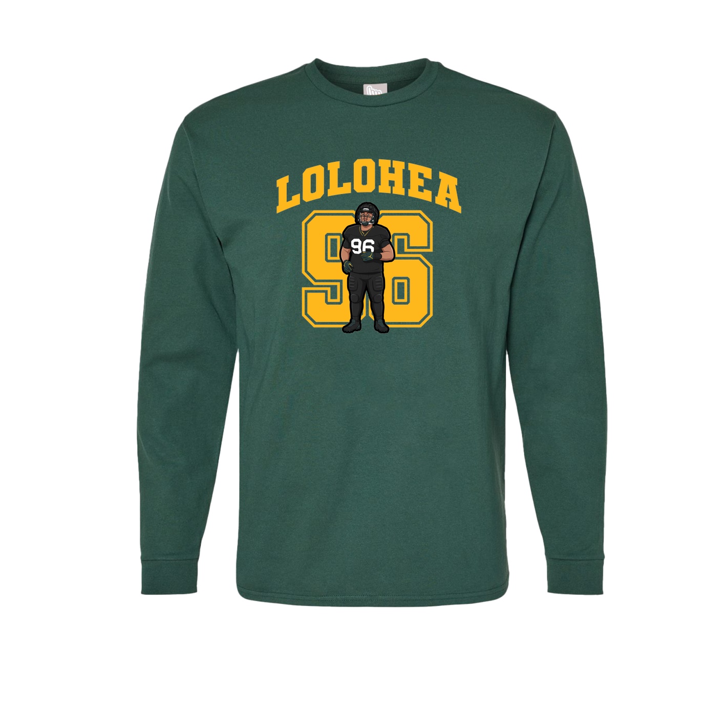 Long Sleeve Tee — Number in Green