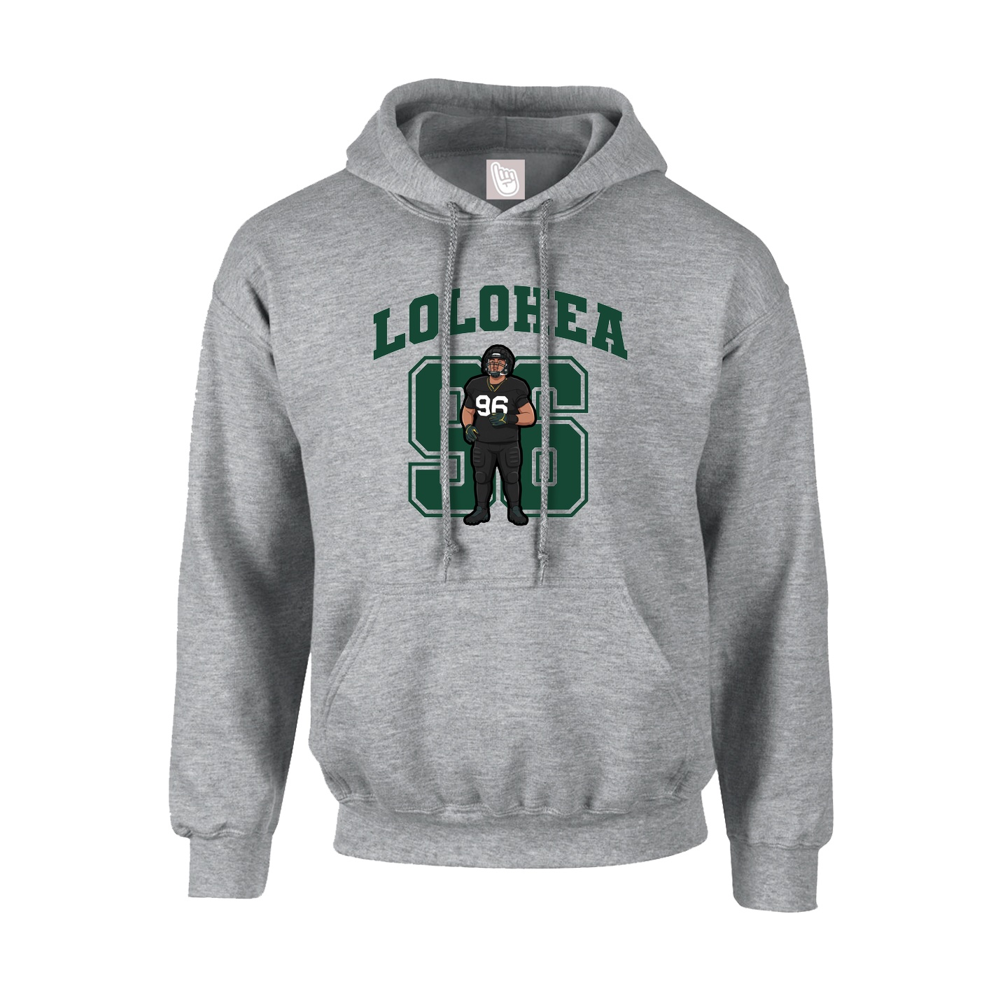 Hoodie — Number in Grey
