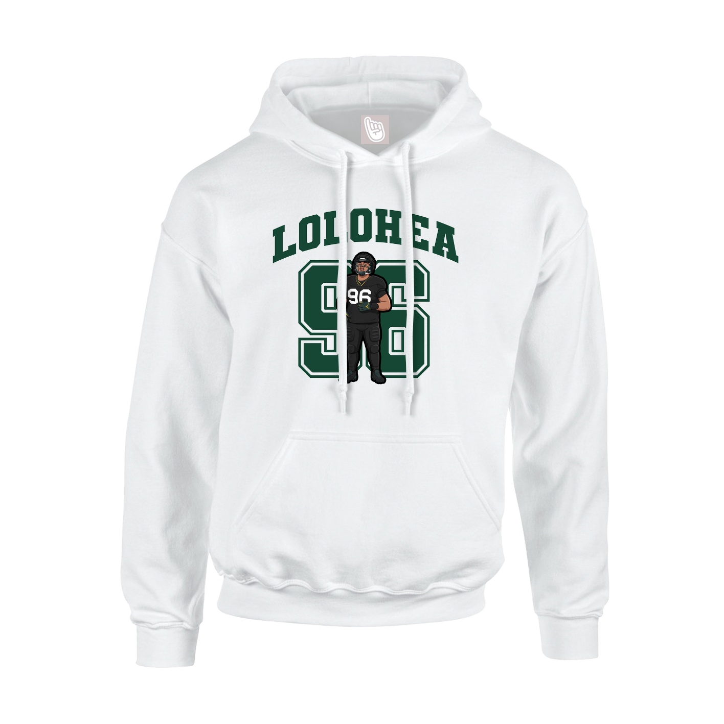 Youth Hoodie — Number in White