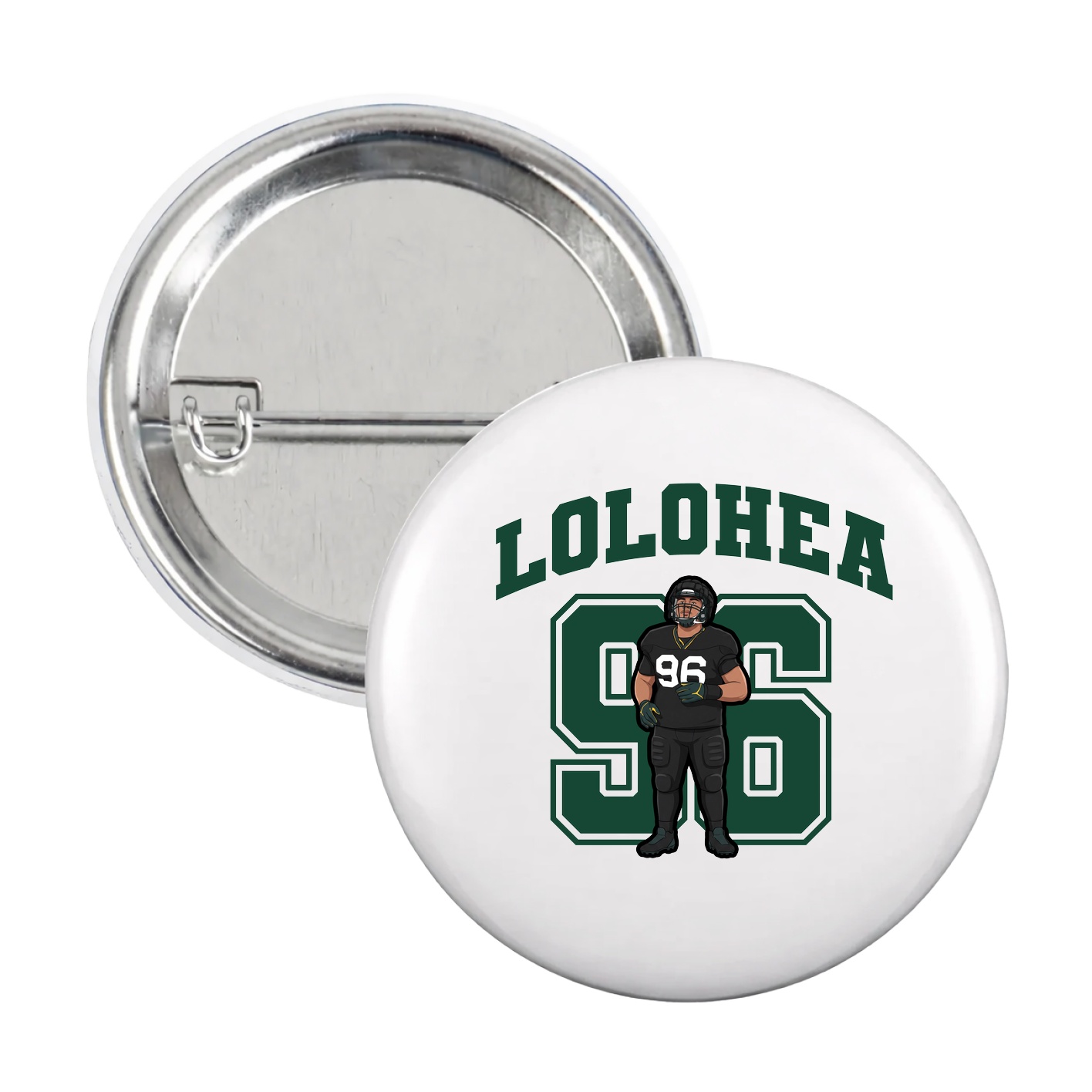 Game Day Button — Number in White