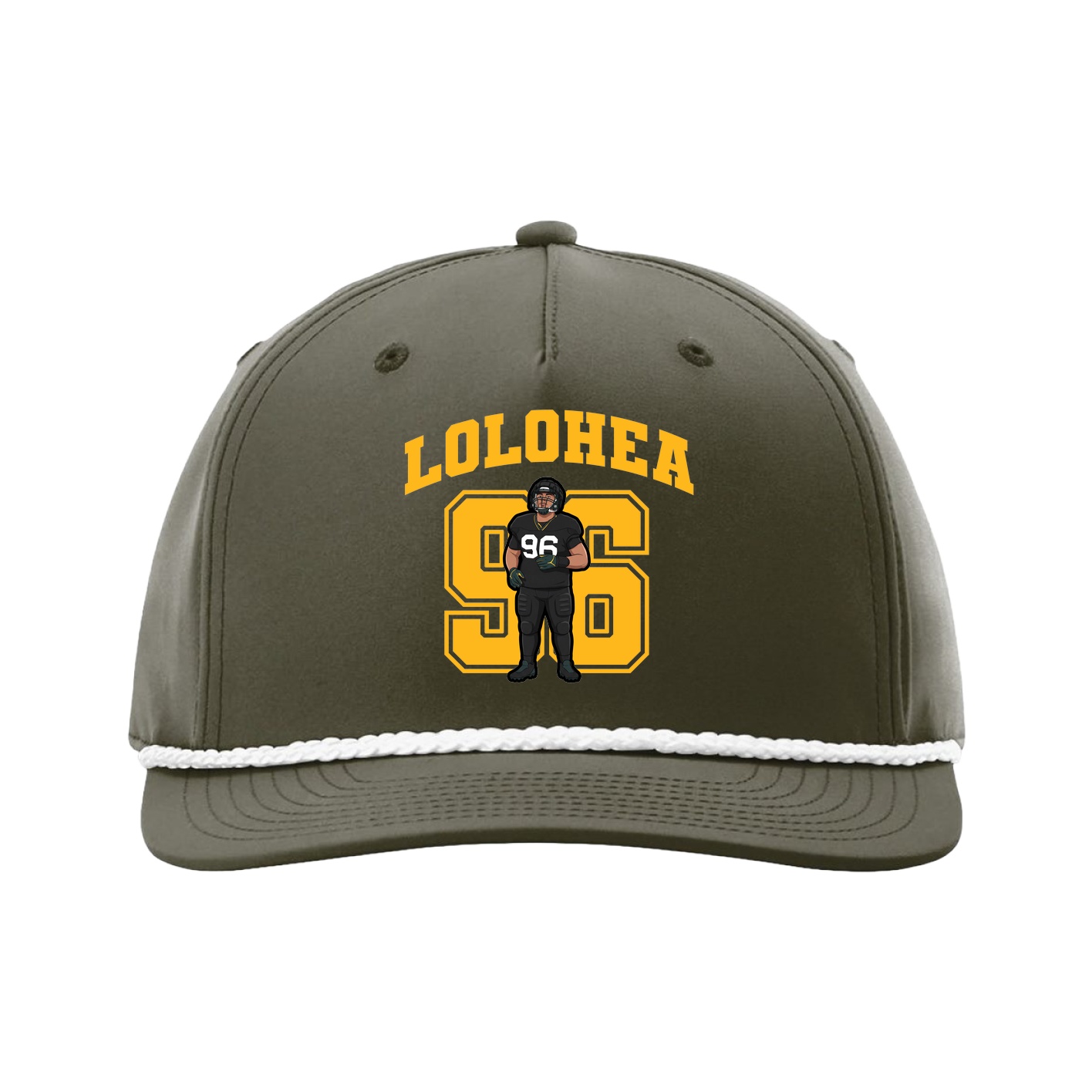 Five-Panel Classic Rope Cap — Number in Green