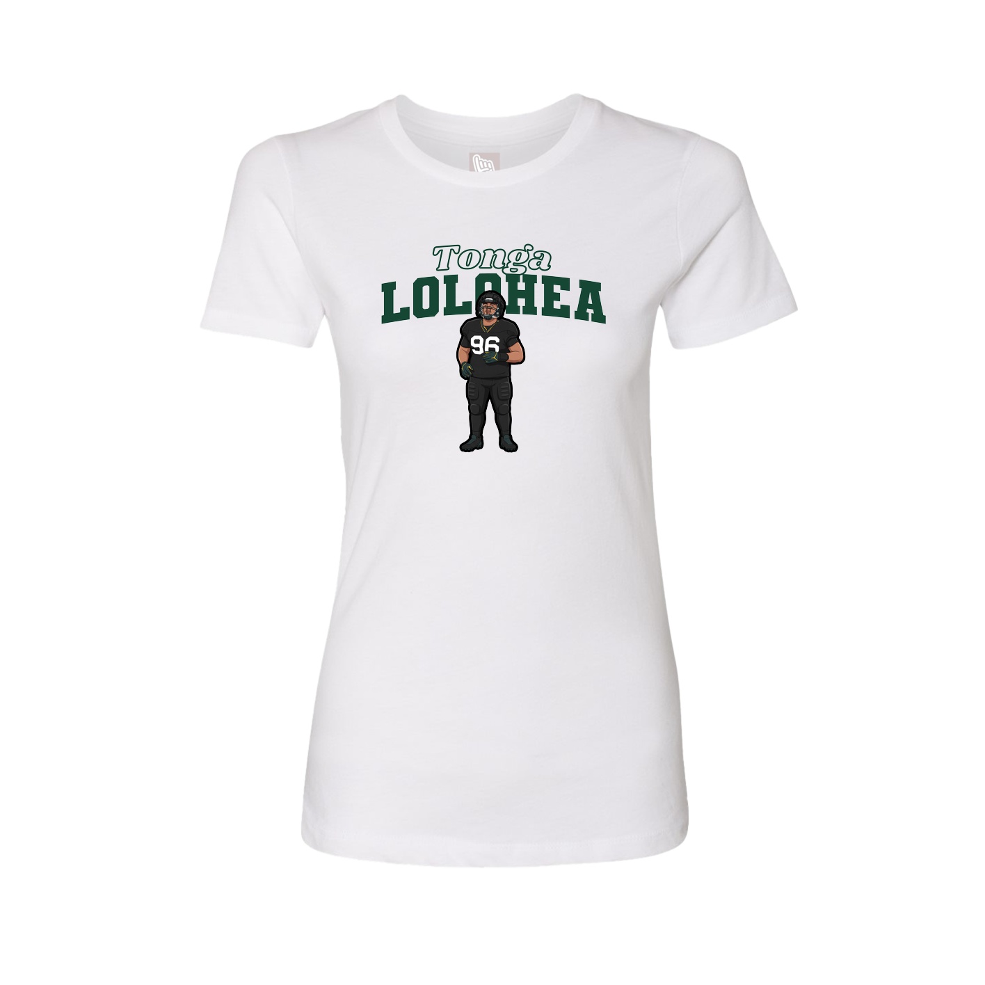 Fitted Women's Tee — Name Arch in White