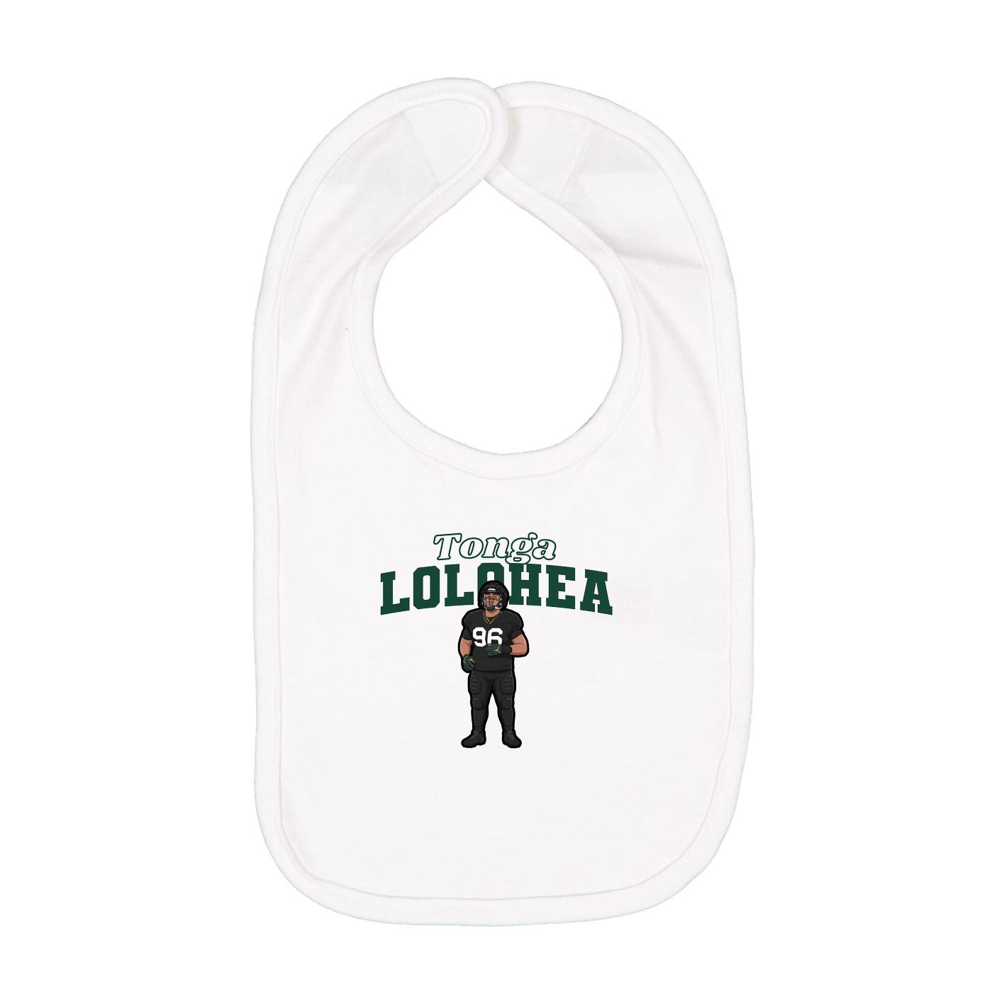 Infant Bib — Name Arch in White