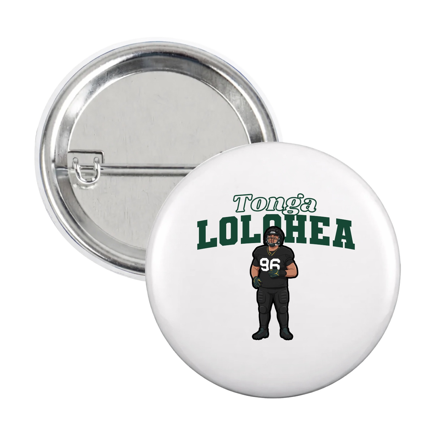 Game Day Button — Name Arch in White