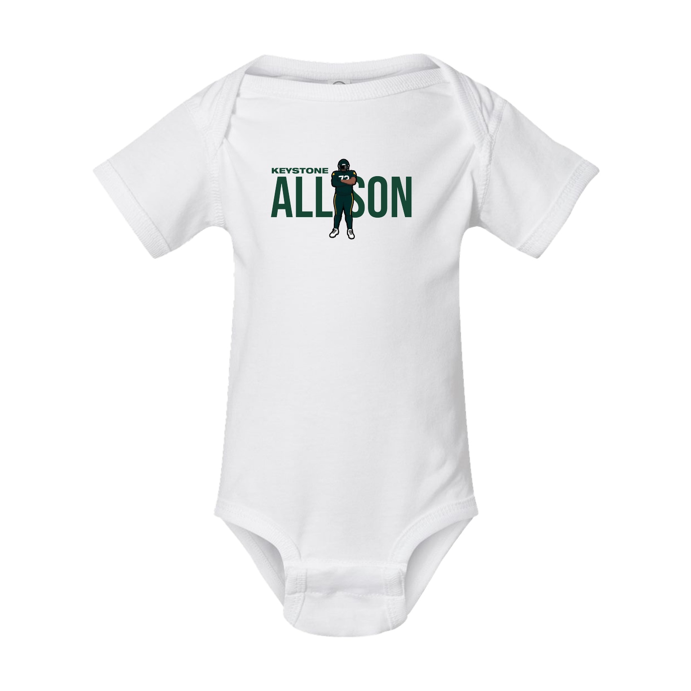 Baby Onesie — Player Name in White