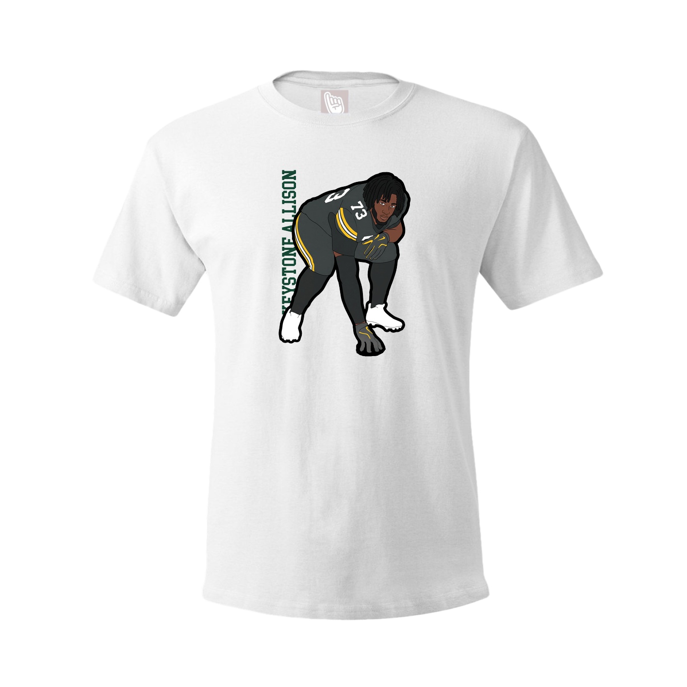 Youth Tee — Name Vertical in White