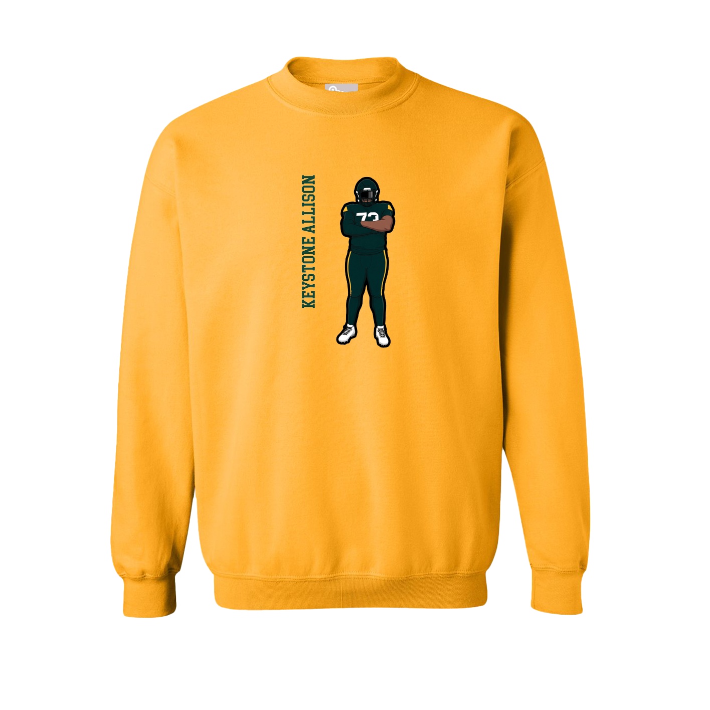 Fleece Crew — Name Vertical in Gold