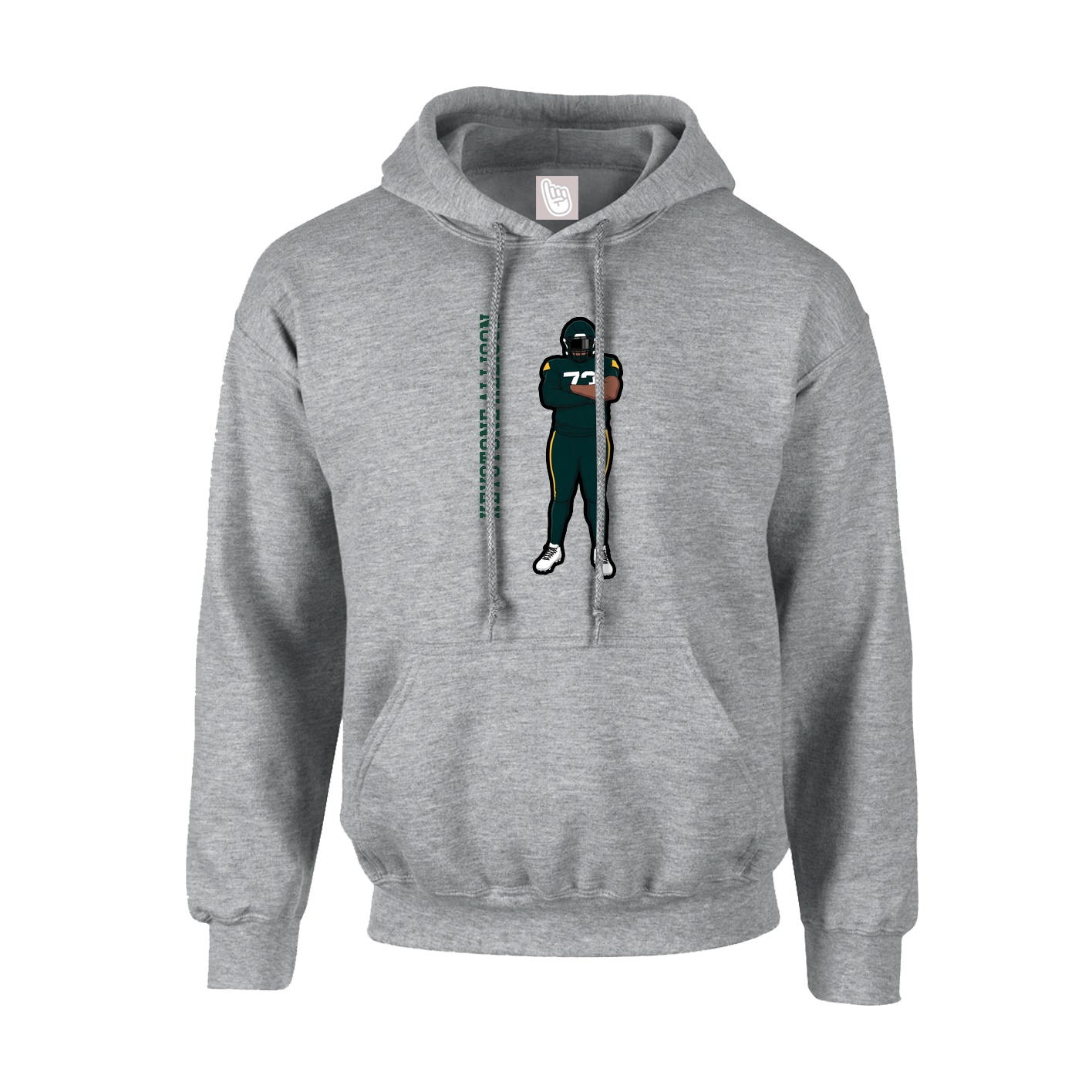 Youth Hoodie — Name Vertical in Grey