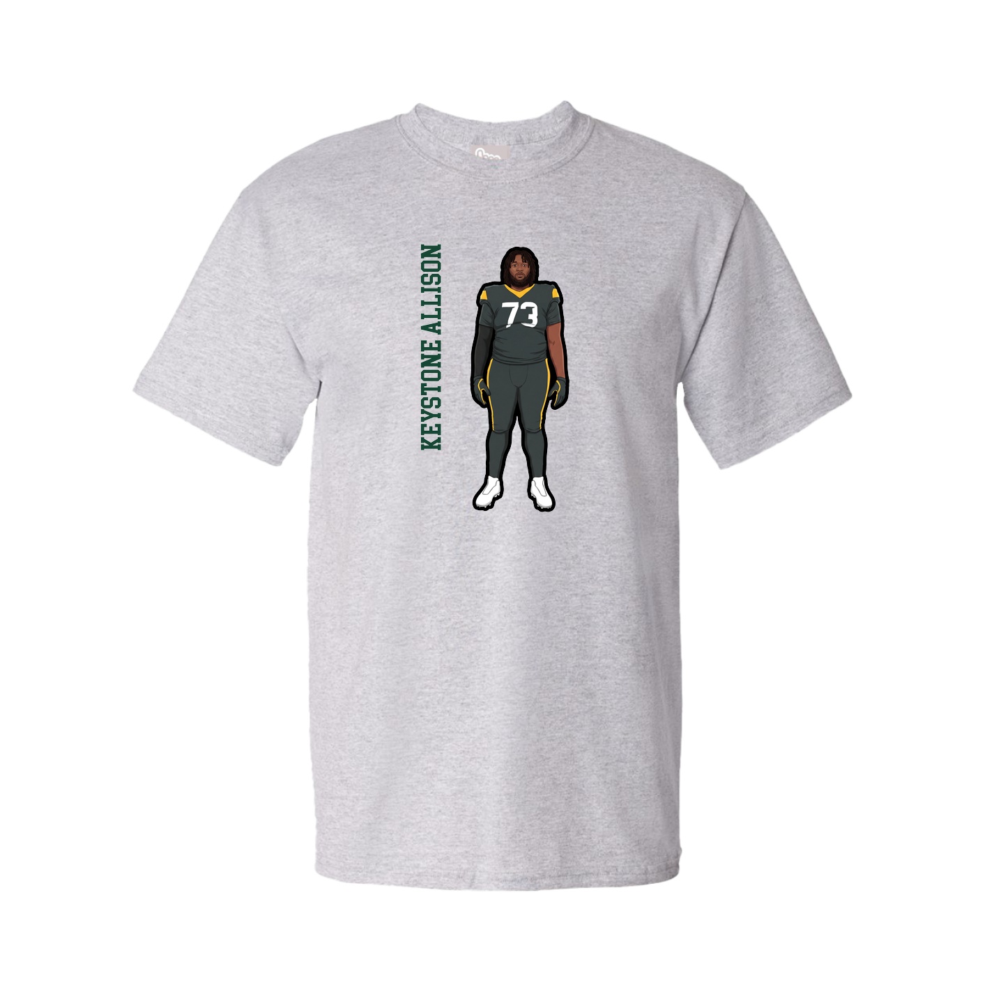 Youth Tee — Name Vertical in Grey