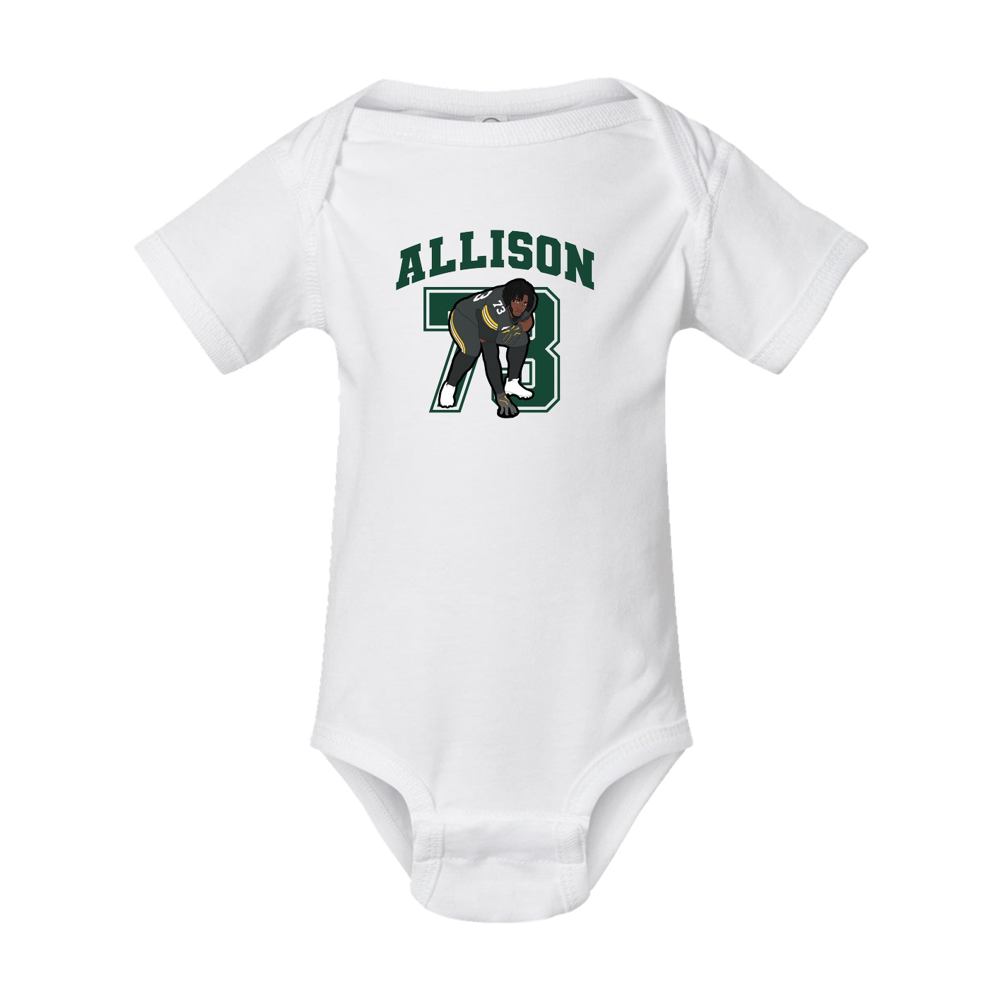 Baby Onesie — Number in White