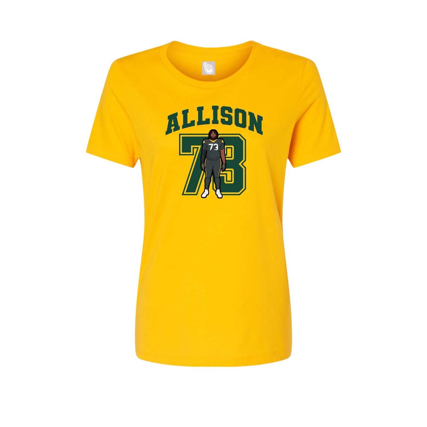 Fitted Women's Tee — Number in Gold