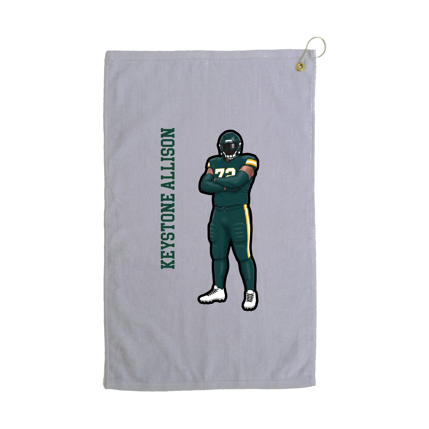 Golf Towel — Name Vertical in Grey