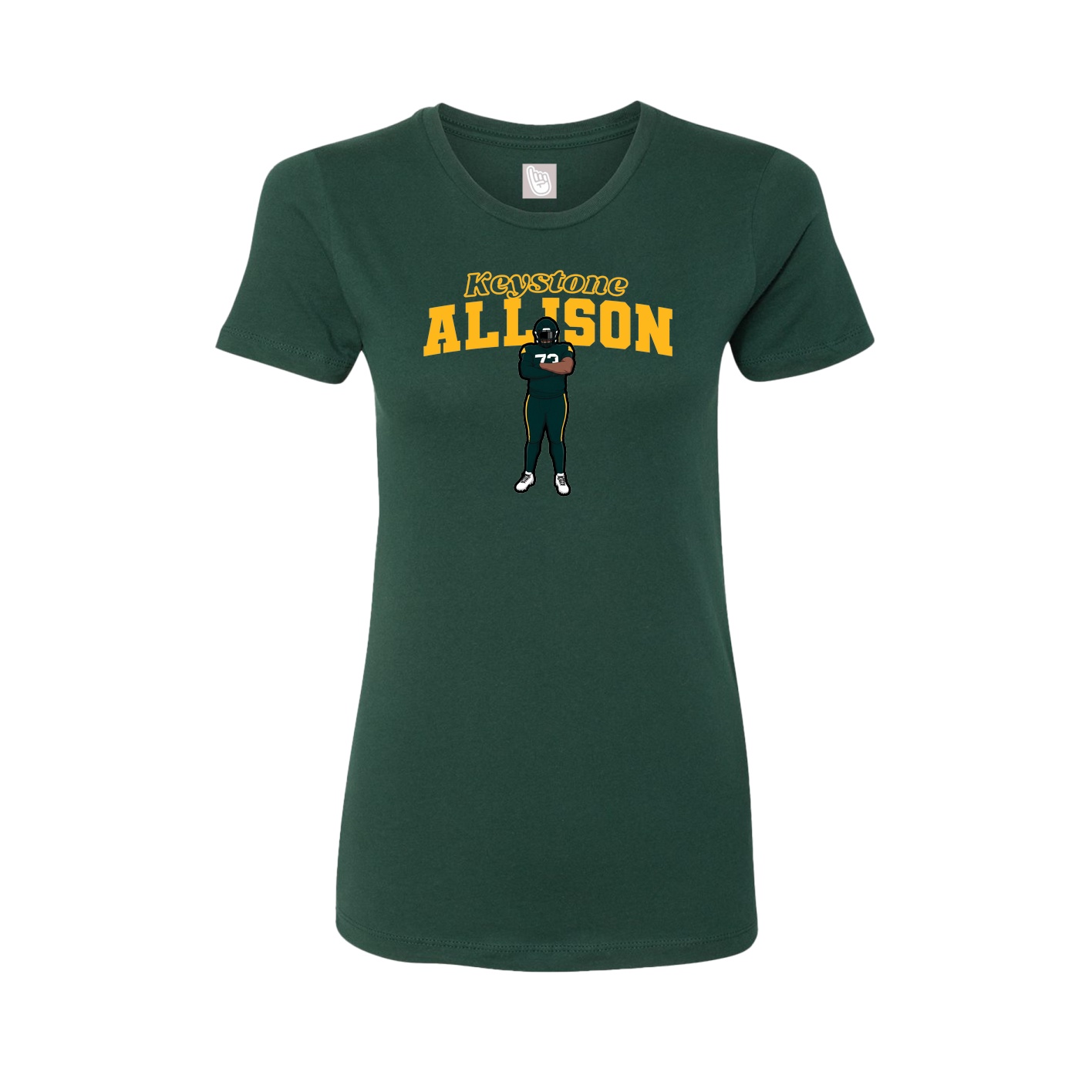Fitted Women's Tee — Name Arch in Green
