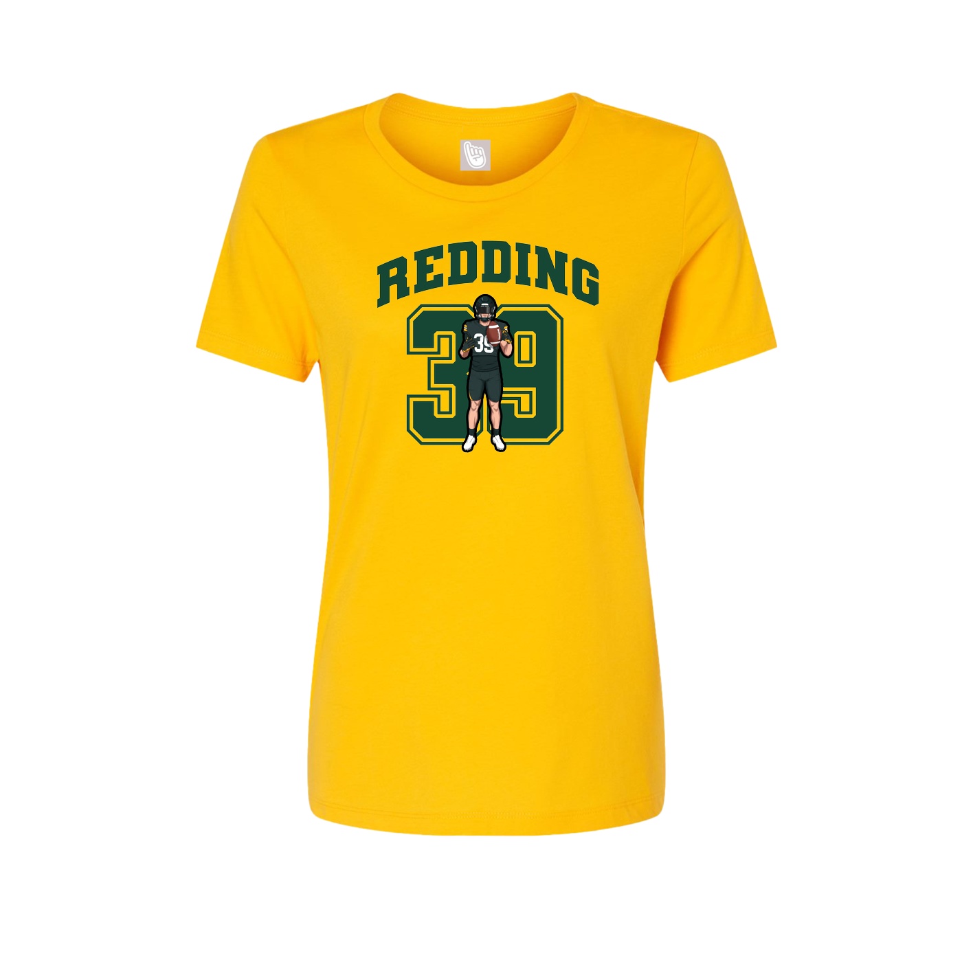 Fitted Women's Tee — Number in Gold