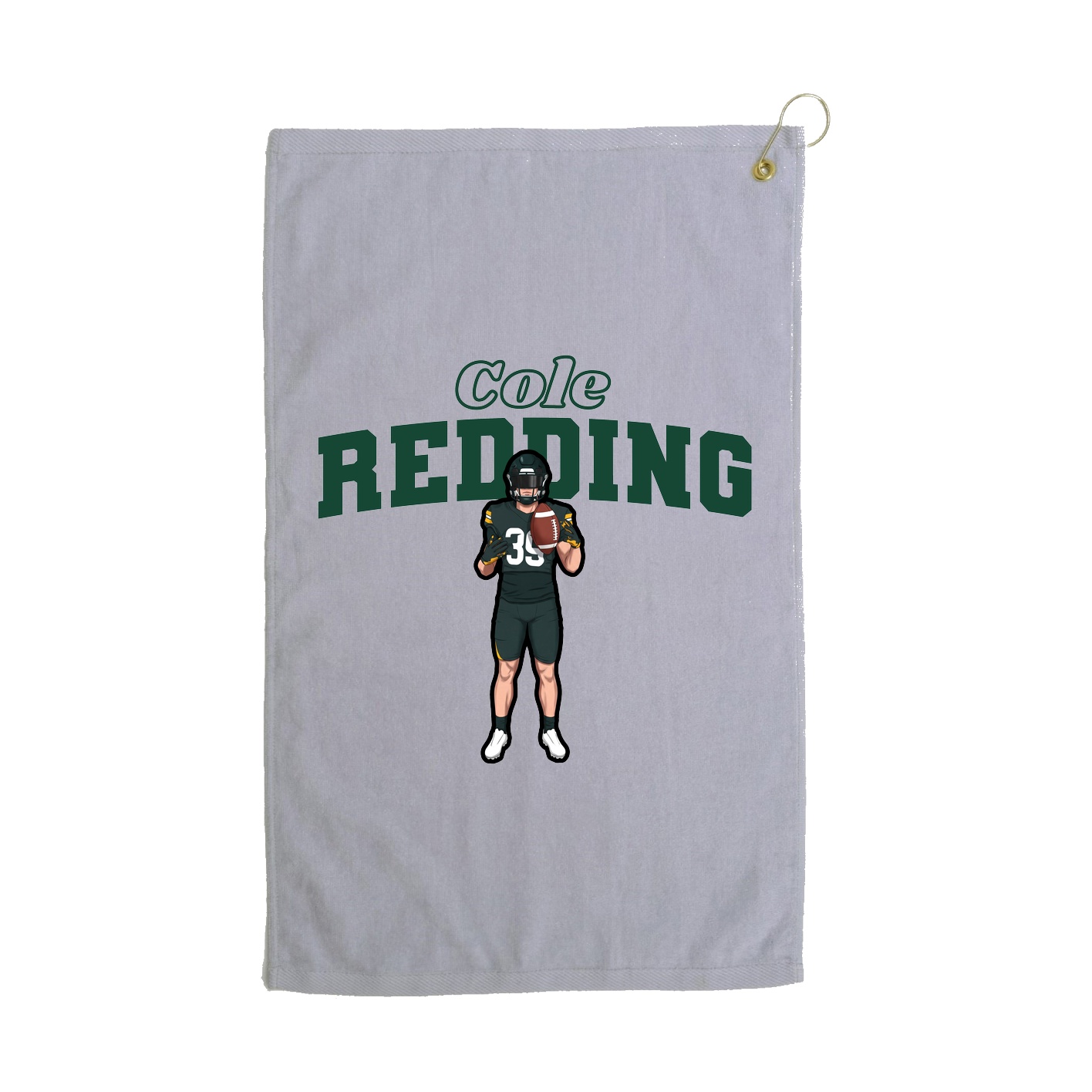 Golf Towel — Name Arch in Grey