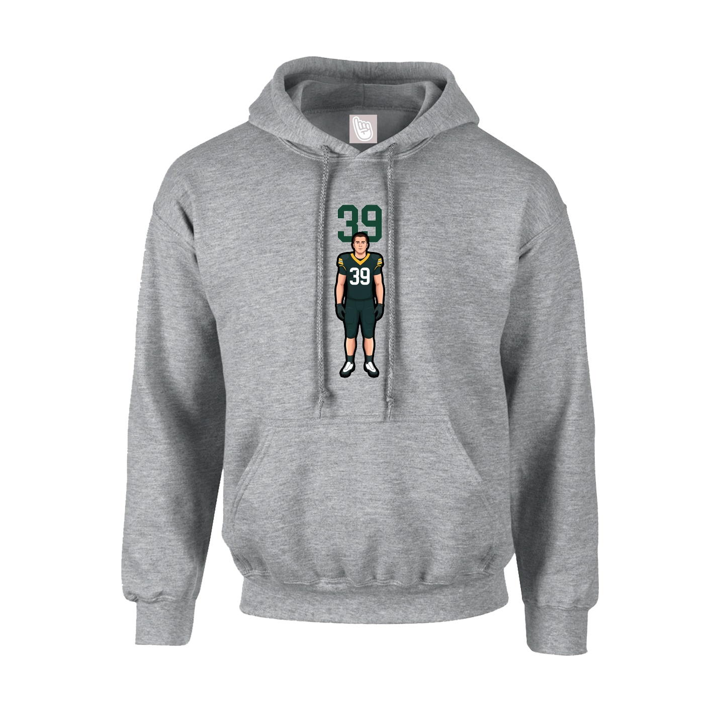 Youth Hoodie — Number Top in Grey