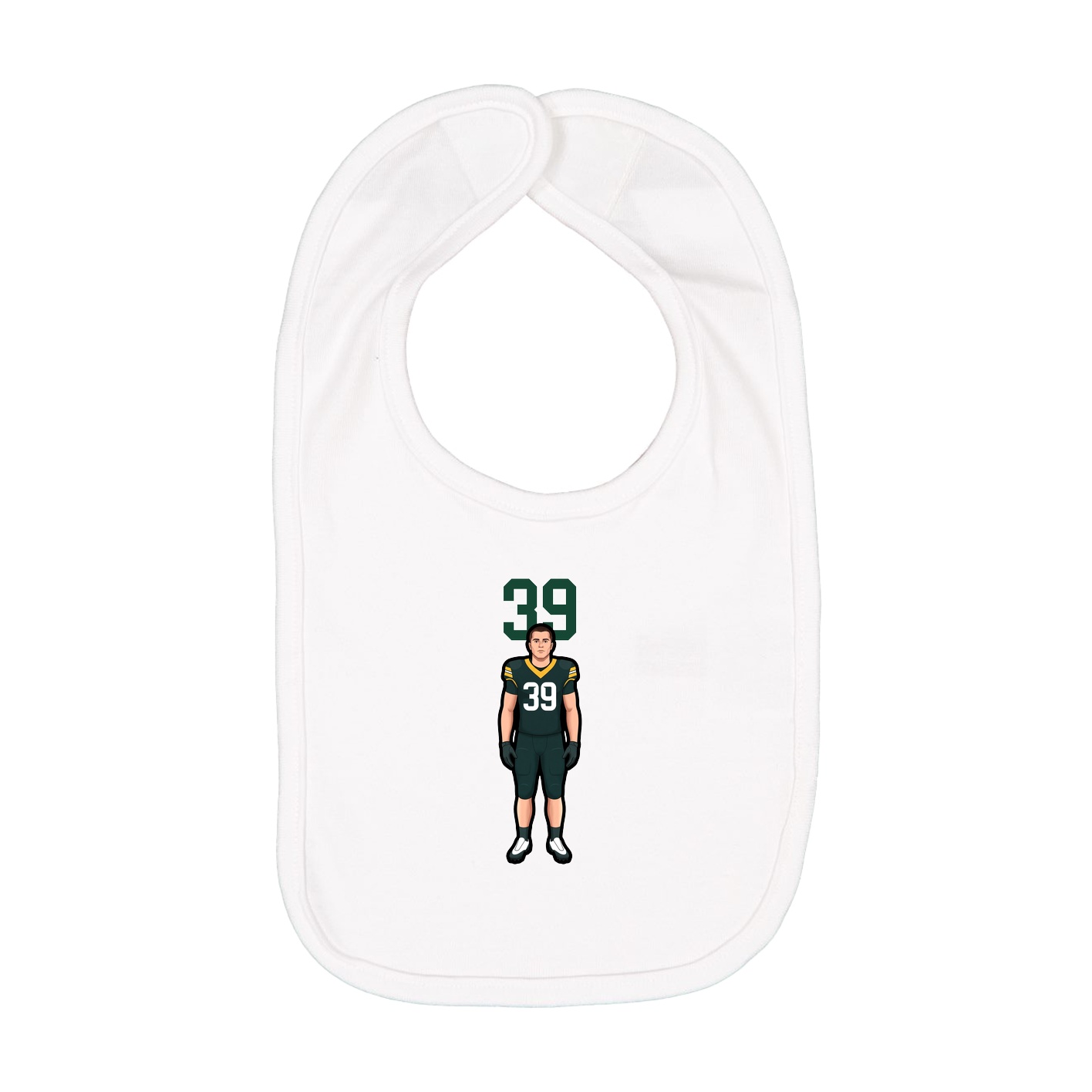 Infant Bib — Number Top in White