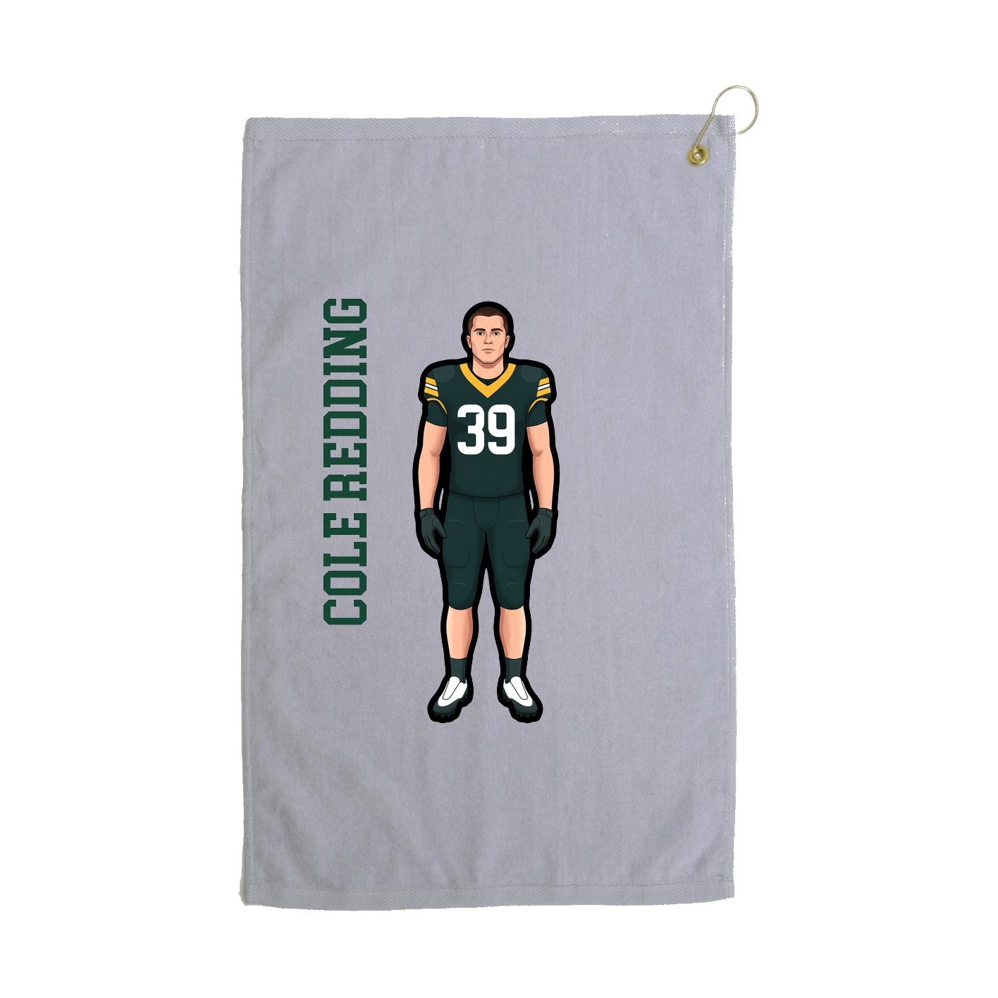Golf Towel — Name Vertical in Grey