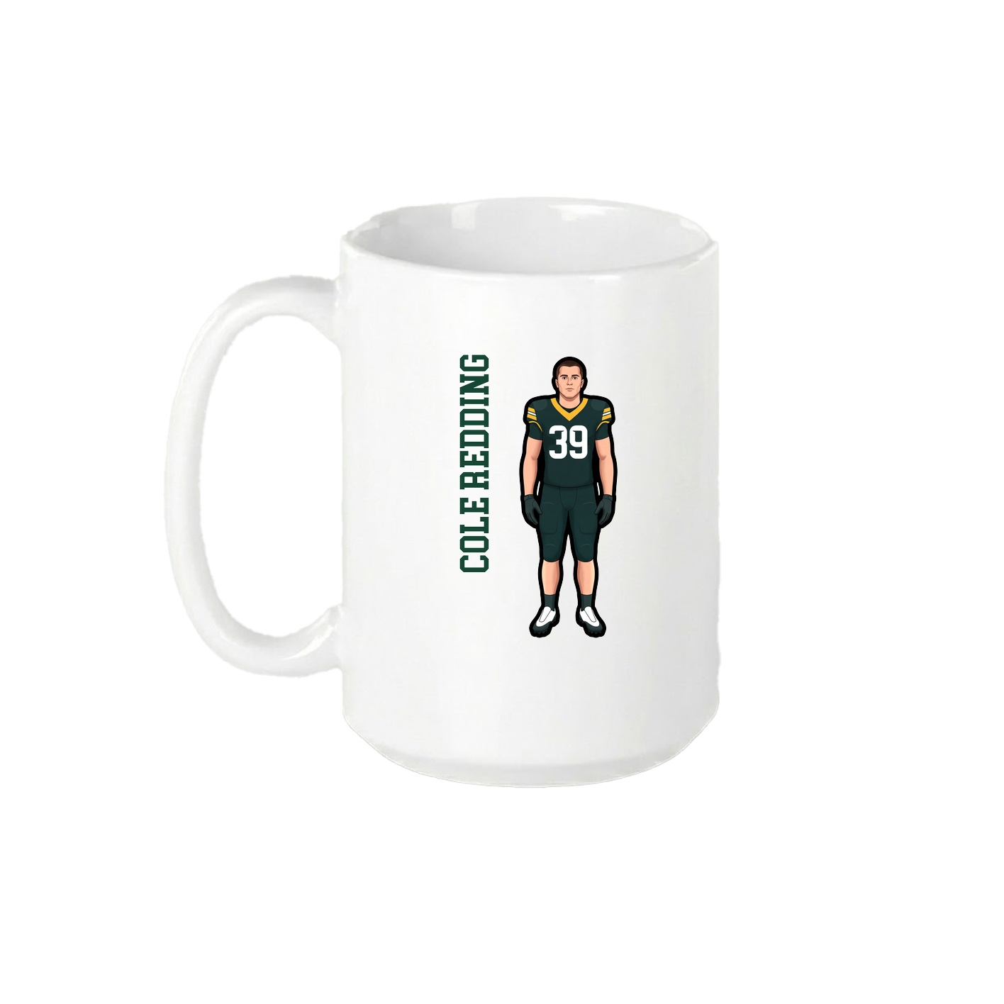 15oz Coffee Mug — Name Vertical in White