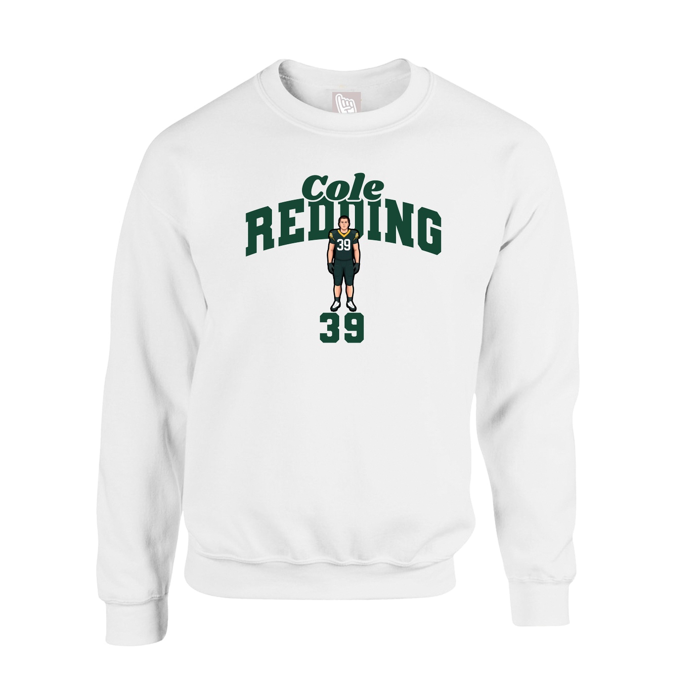 Fleece Crew — Signature Arch in White